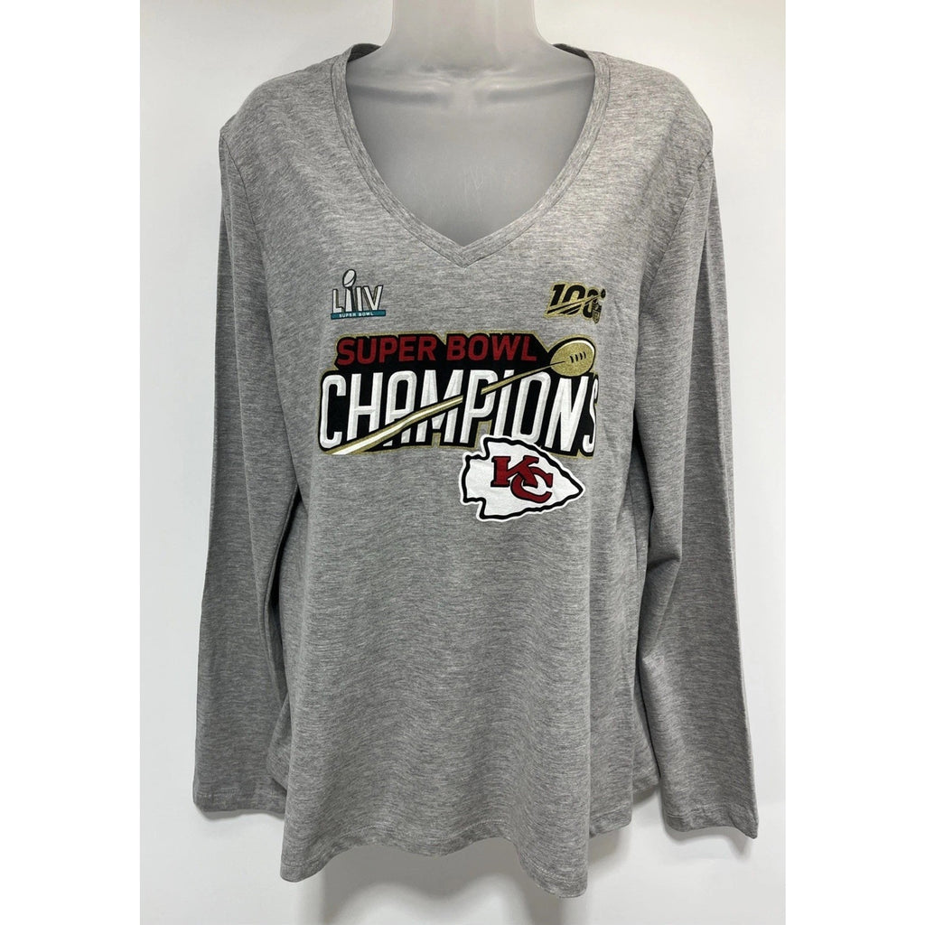Fanatics Kansas City Chiefs Womens Long Sleeve Shirt Super Bowl LIV Champs XL