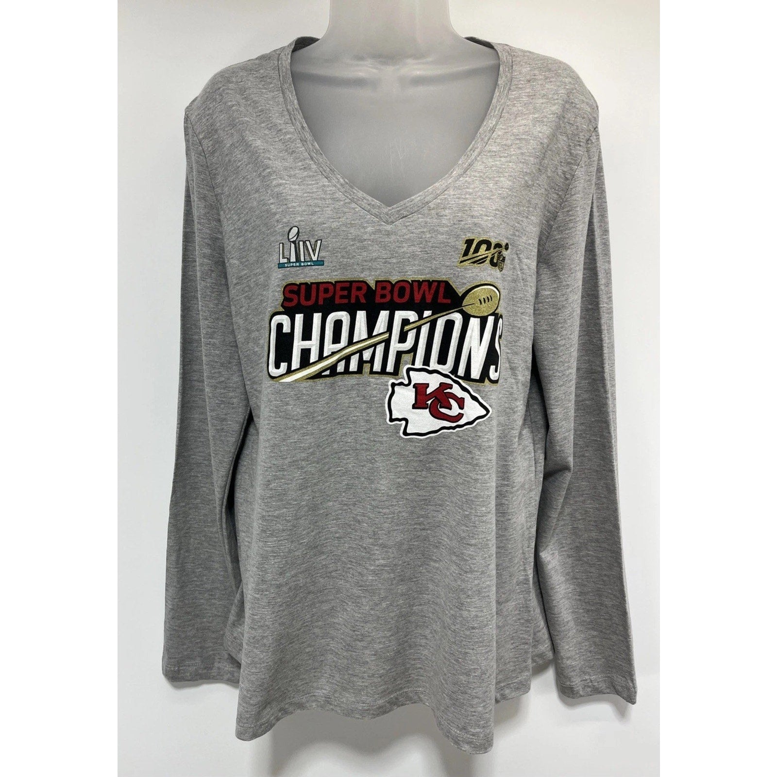 Fanatics Kansas City Chiefs Womens Long Sleeve Shirt Super Bowl LIV Champs XL