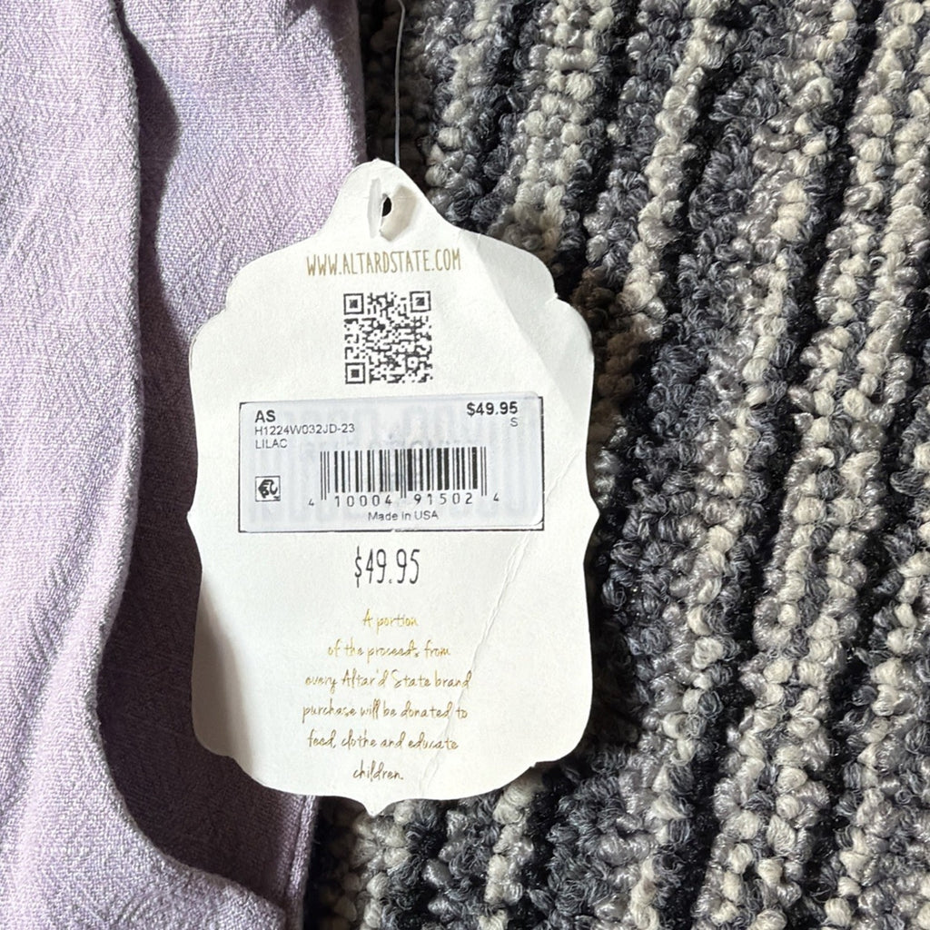 NWT Altar'd State Pleated Linen Blend Shorts Lavender, Women's Size S Made USA