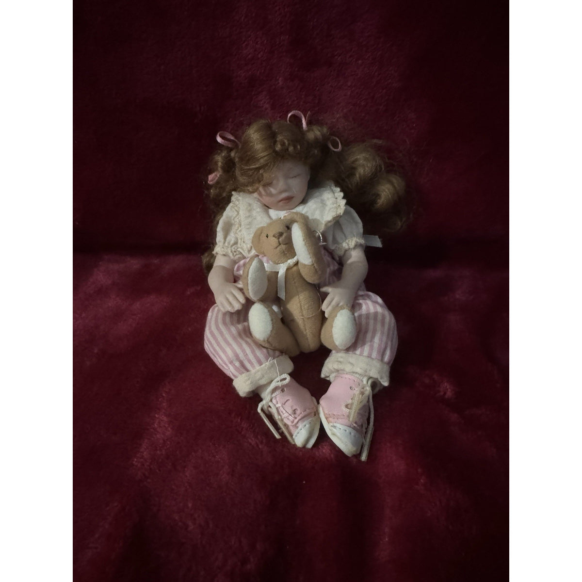 Ashton-Drake Gallery Kathy Hippensteel Porcelain Rock-a-Bye&Good Night Doll 7”