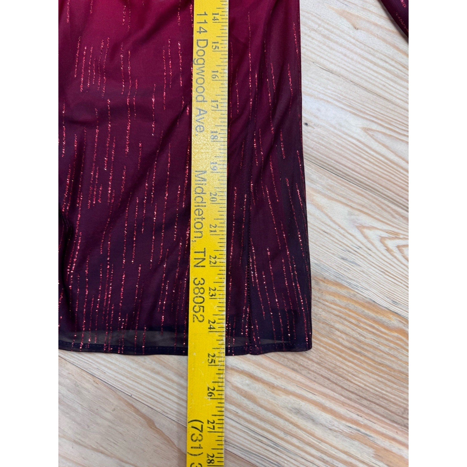 Sara Michelle Top Red Black Ombre Sparkes Shimmer Sz S