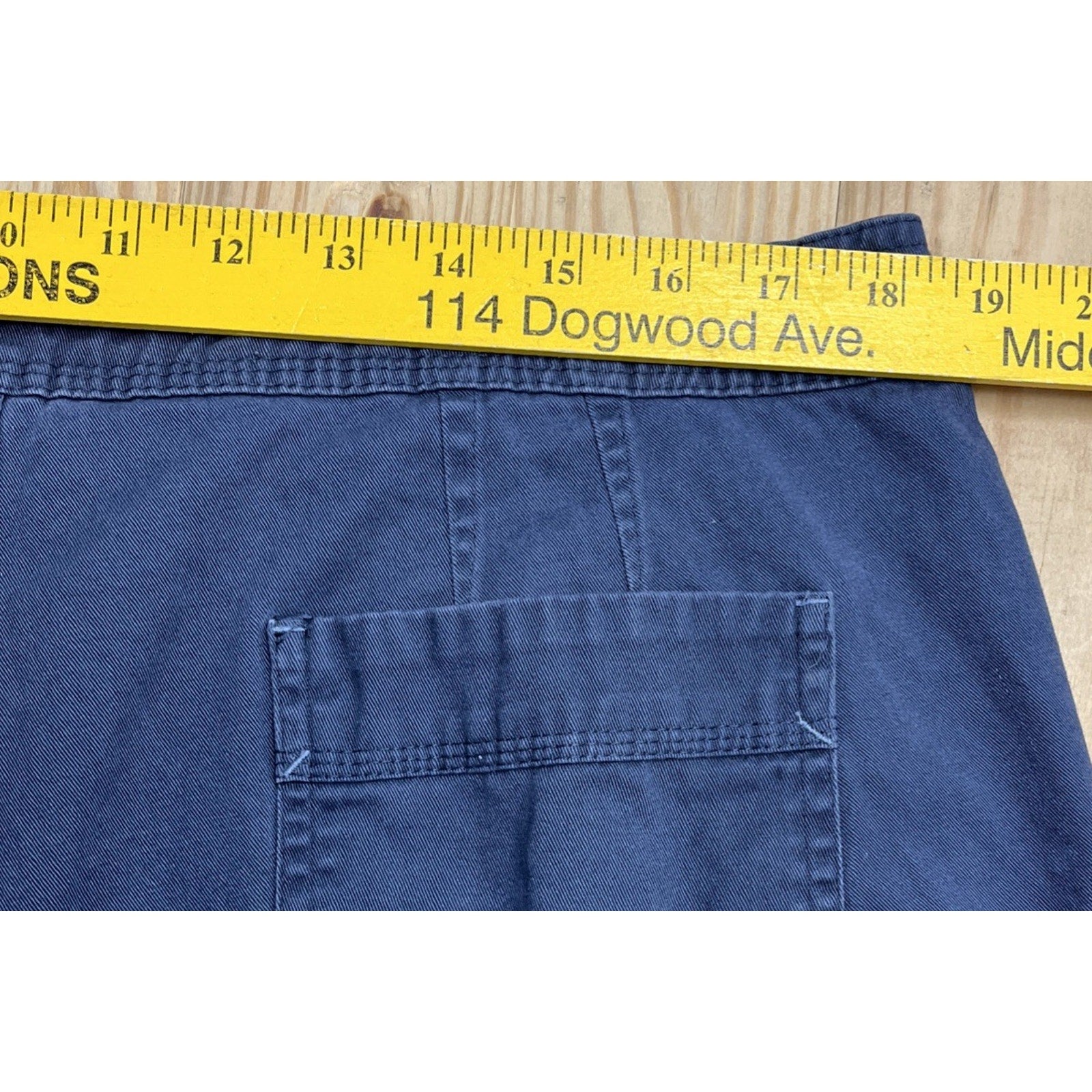 Natural Reflections Navy Blue Flat Front Cotton Chino 5" Shorts Pockets SZ 16