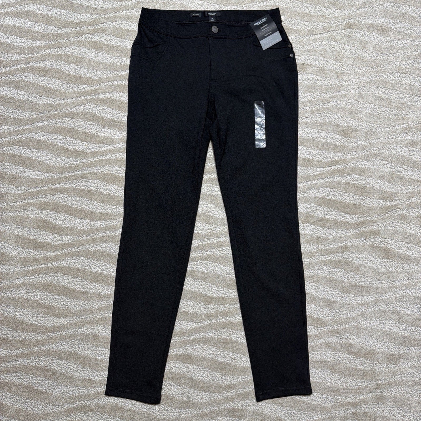 Women's Simply Vera Wang Mid Rise Effortless Skinny Ponte Pants Size Medium