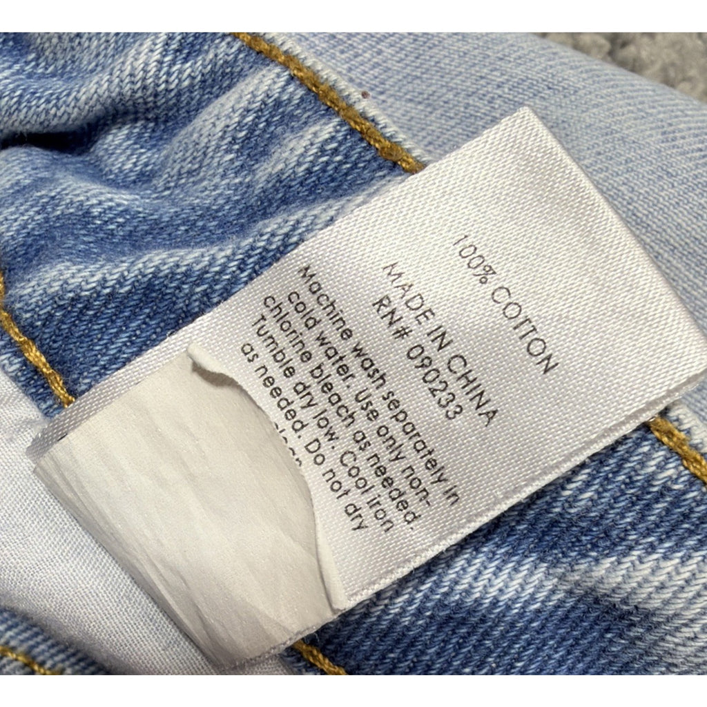 PACSUN Mom Jeans Womens 23 Blue Patchwork Cotton Straight Leg 2 Tone 26" inseam