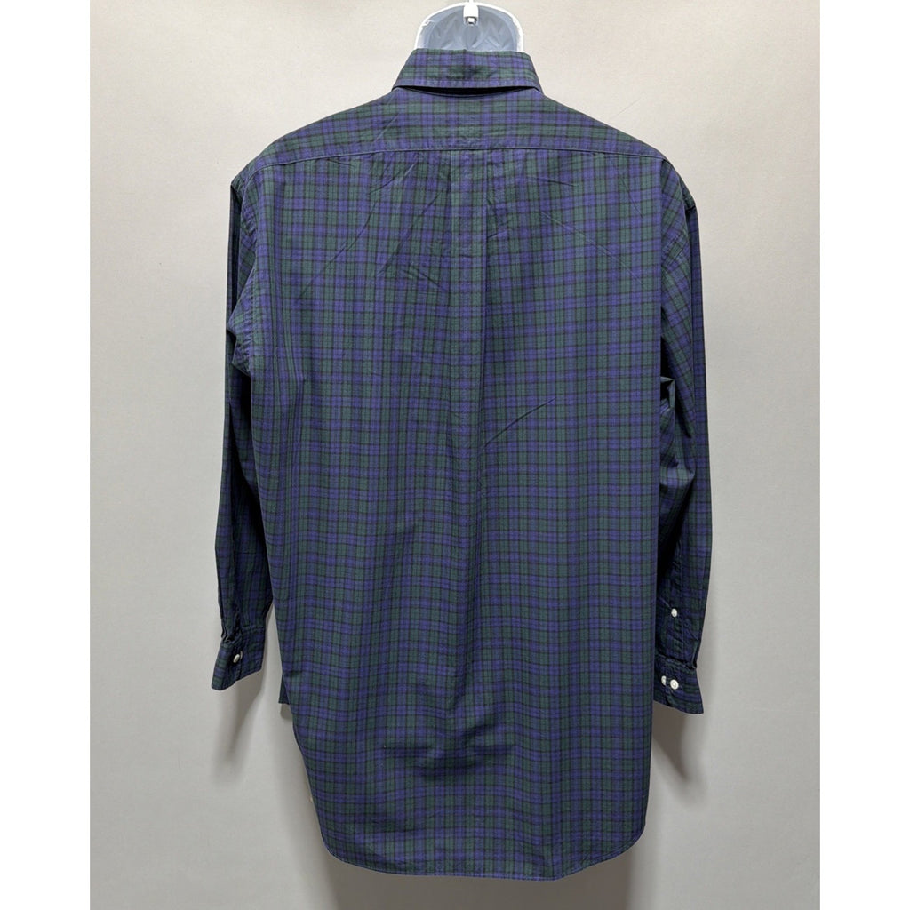Polo Ralph Lauren Yarmouth Shirt Mens L Plaid Purple Green Oxford Button Up