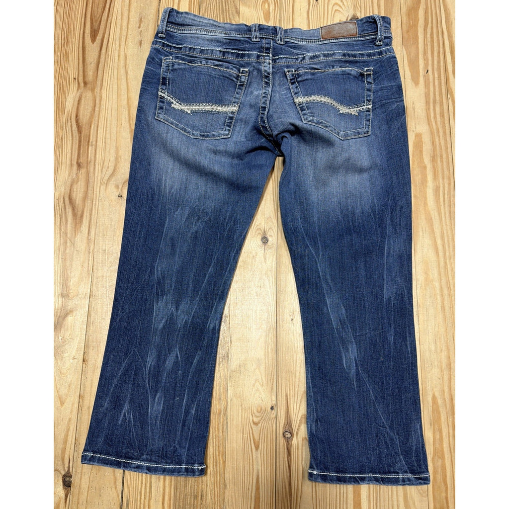 BKE Denim Payton Mid Rise Capri Jeans, Women’s 31 (ABK629) Thick Stitch Western