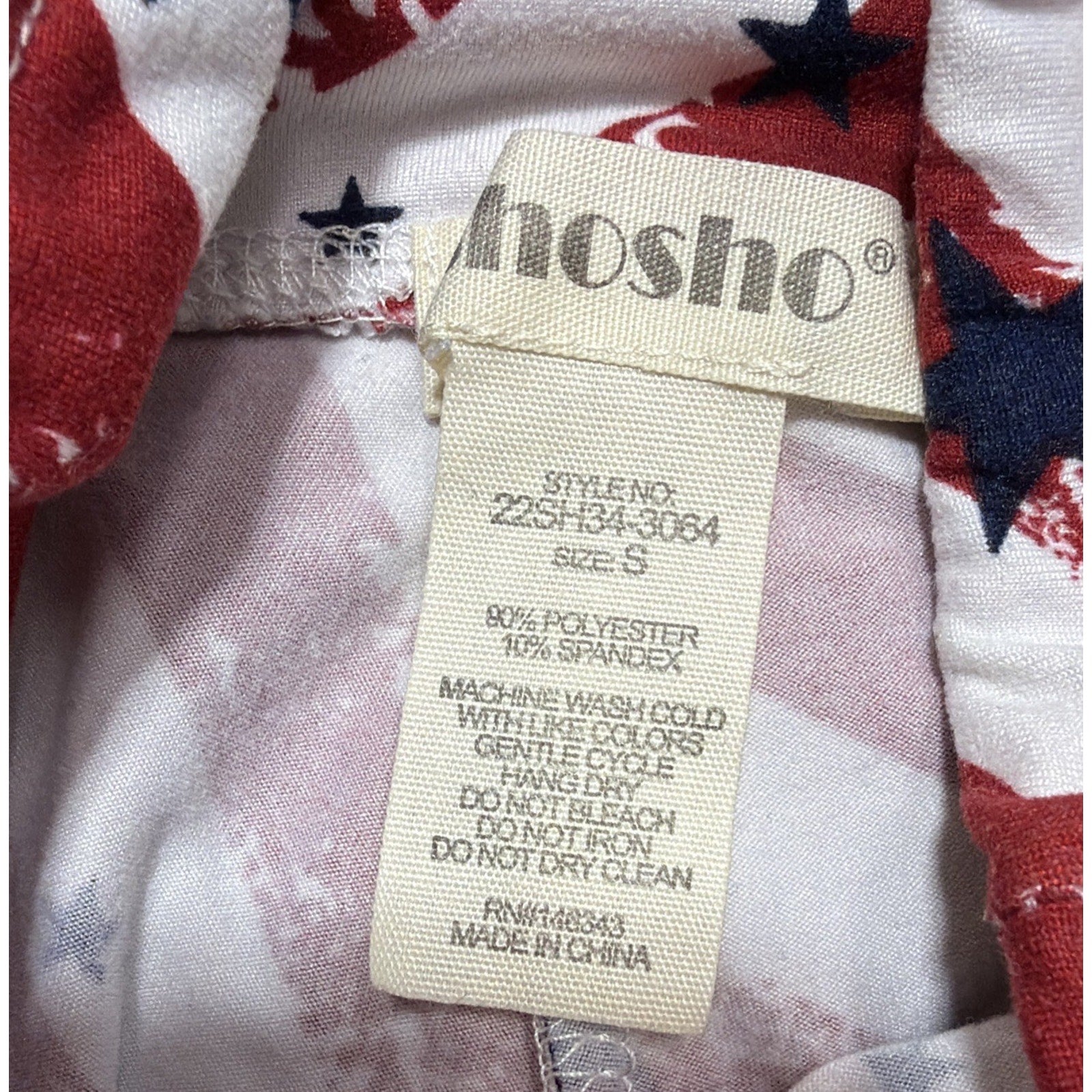 Shosho Women's Patriotic Activewear Biker Shorts Pockets High Rise Size Small