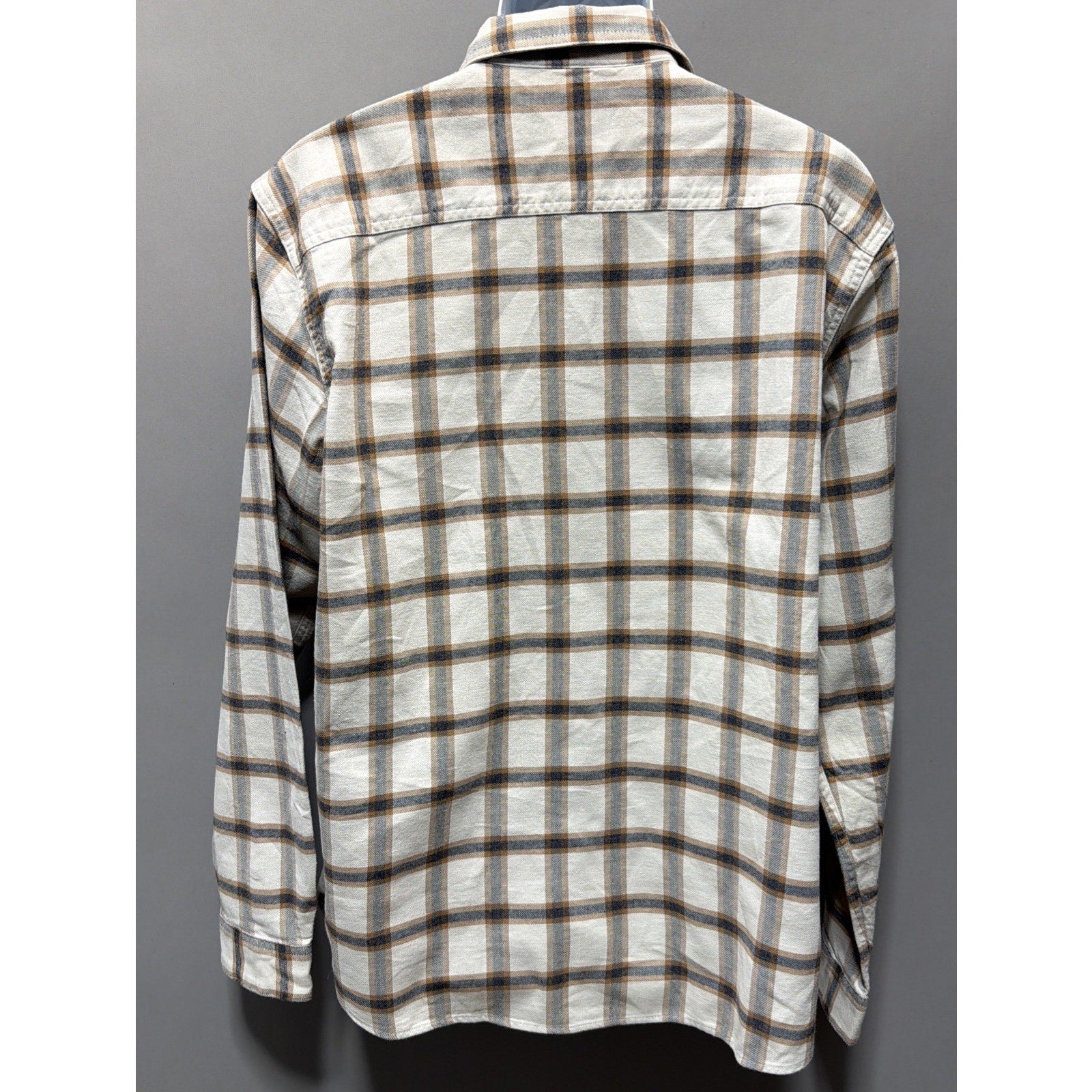 PATAGONIA lightweight fjord flannel shirt plaid 100% organic cotton men Sz L