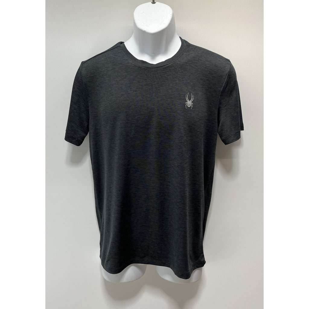 Spyder Active ProWeb T Shirt Mens Size Small Gray Black Short Sleeve Athletic