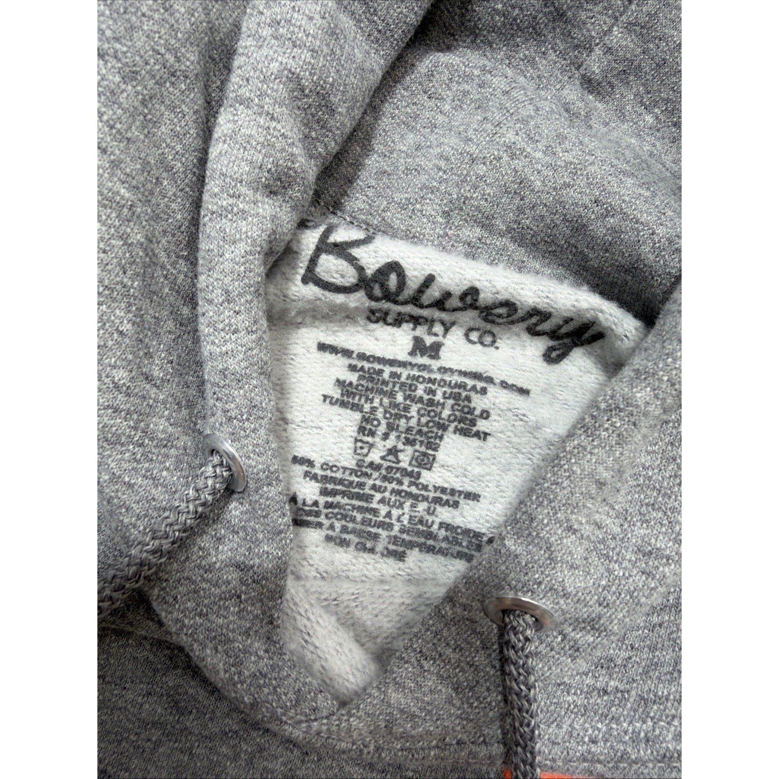 Bowery Tokyo Japan Hoodie Men’s M Gray Long Sleeve Pullover Sweatshirt Graphic