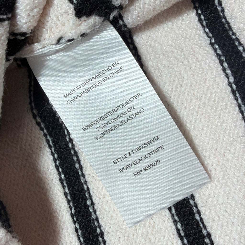 Thread and Supply Women's XL Ivory Black Sweater Knit Crew Neck Stretch . New