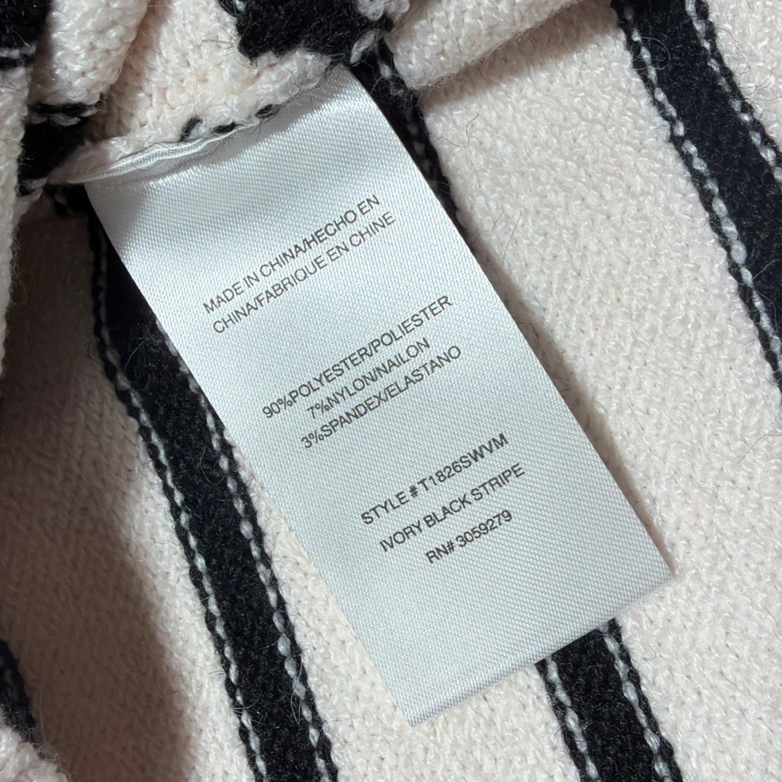 Thread and Supply Women's XL Ivory Black Sweater Knit Crew Neck Stretch . New