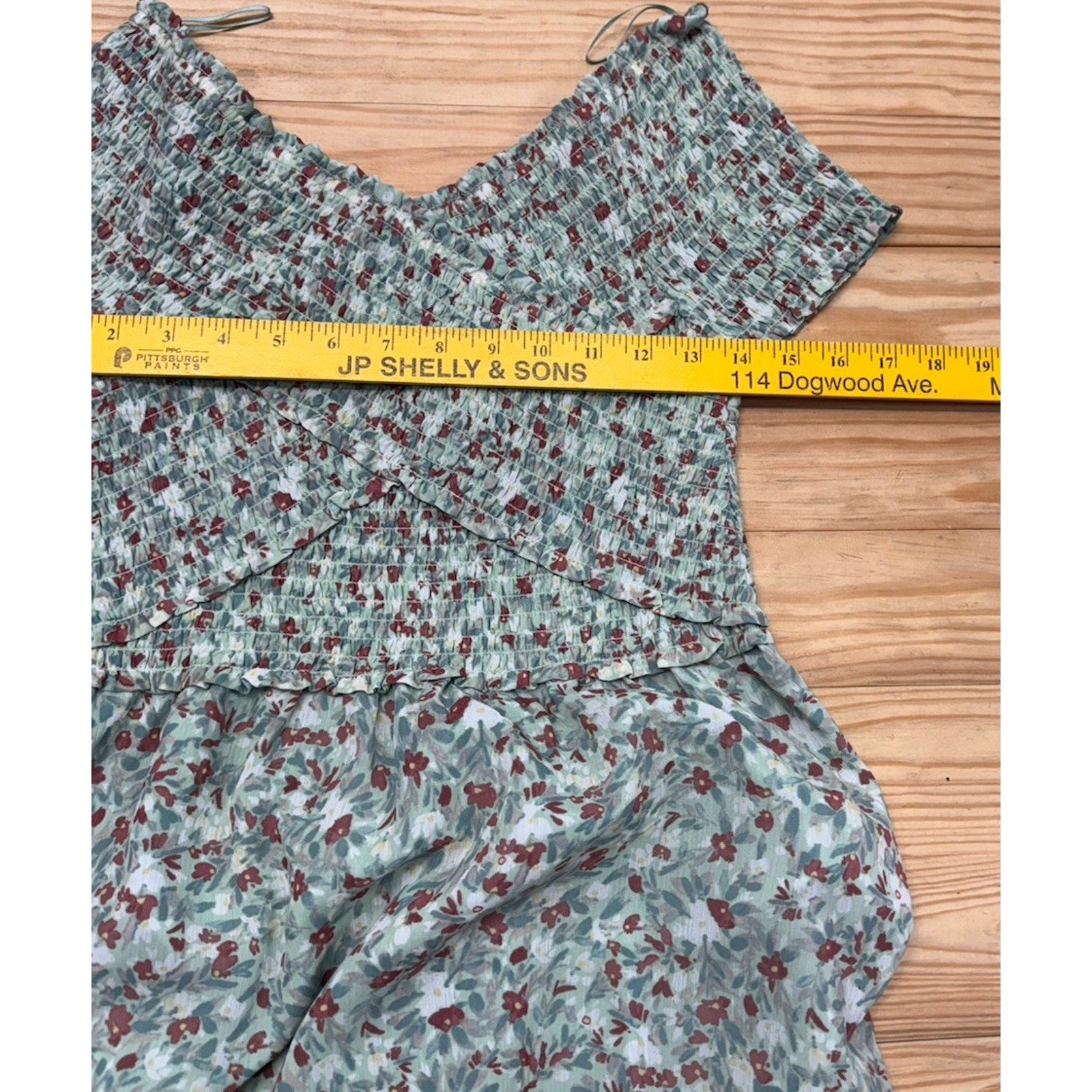 BB DAKOTA Joie De Vivre Midi Dress Steve Madden Small Floral Smocked Tiered