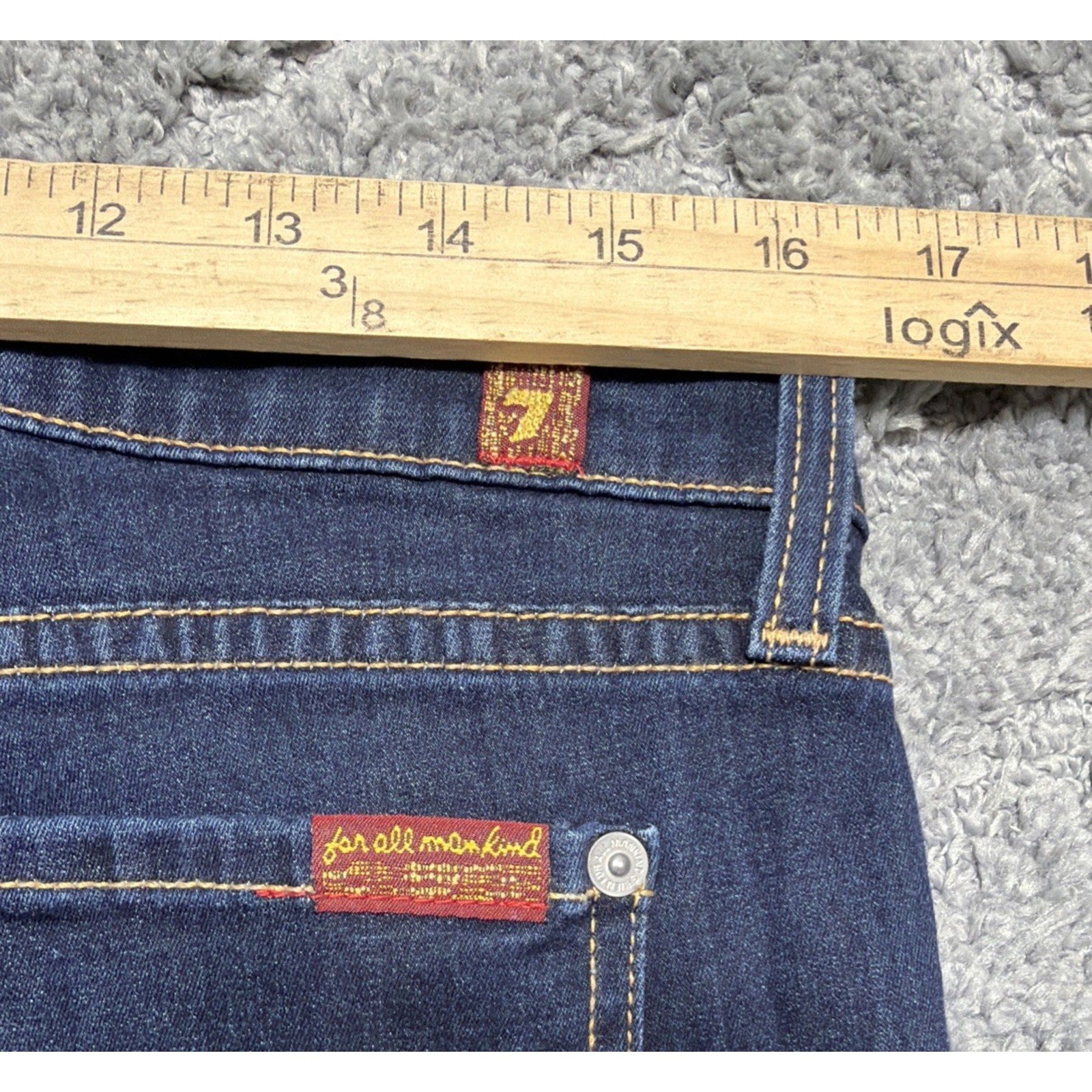 7 FOR ALL MANKIND THE SKINNY Women Size 24 Denim Blue Jeans