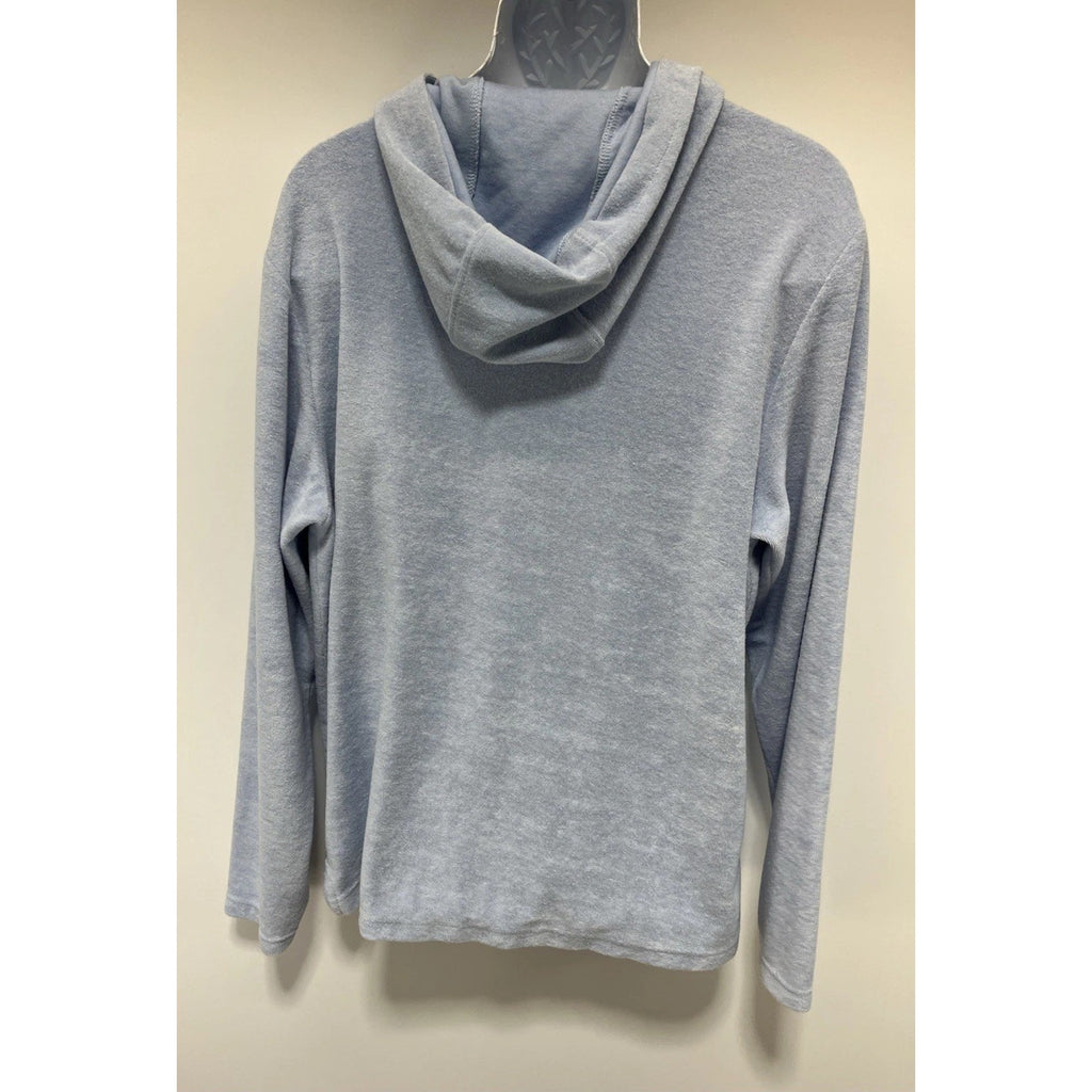 Crown & Ivy Mens M Blue Sub Hoodie Long Sleeve Terry Cloth Pullover
