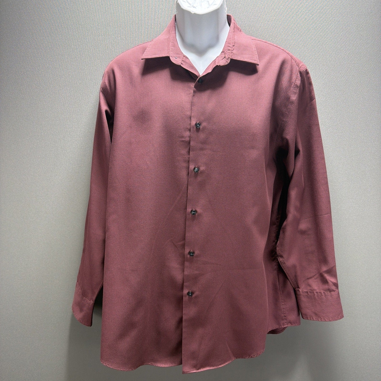 VTG Y2K Structure Gingham Dress Shirt | Mens L Collared Button Up