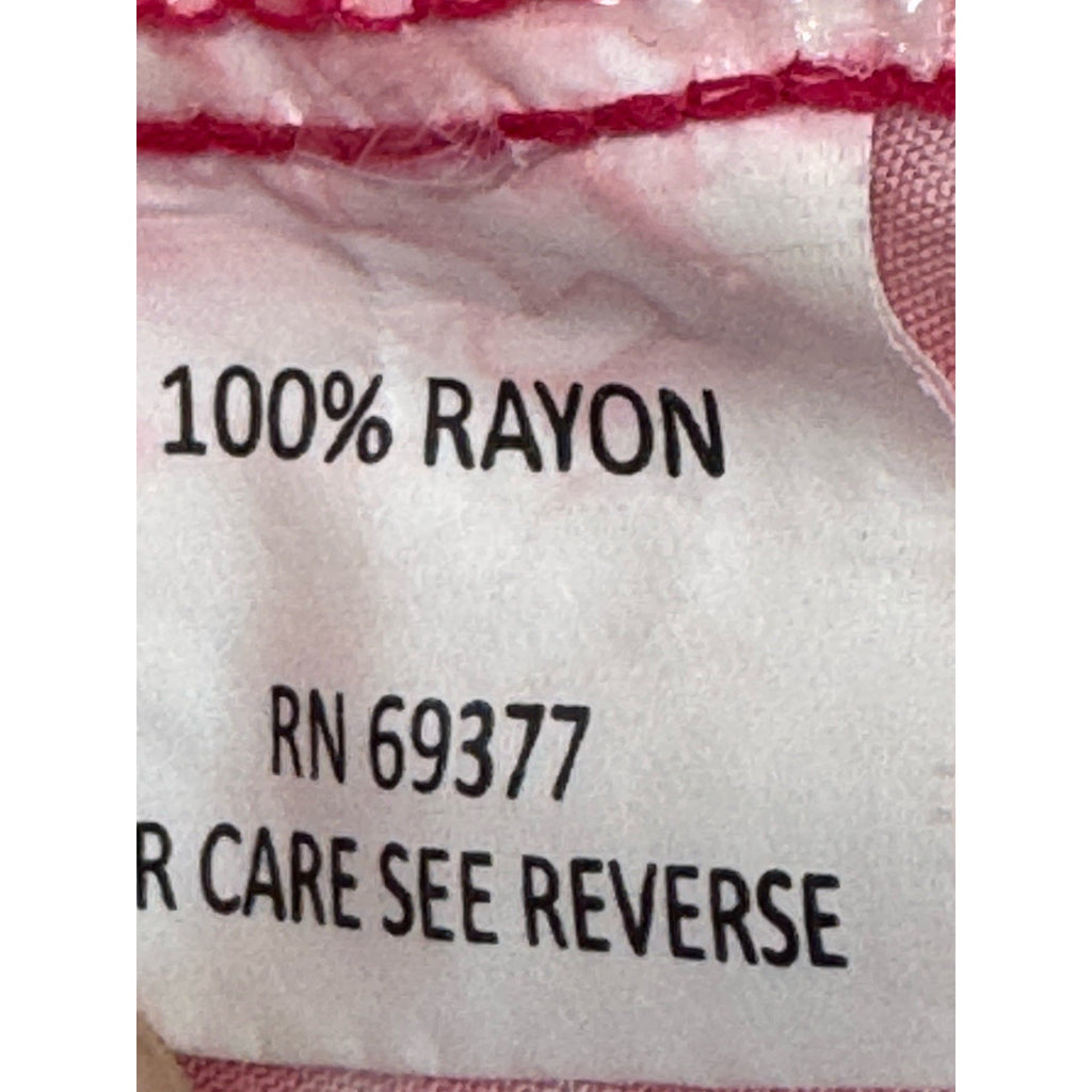 Wrangler Womens Sleeveless Blouse Size M Red/Pink/White Button Down Hi Lo Hem