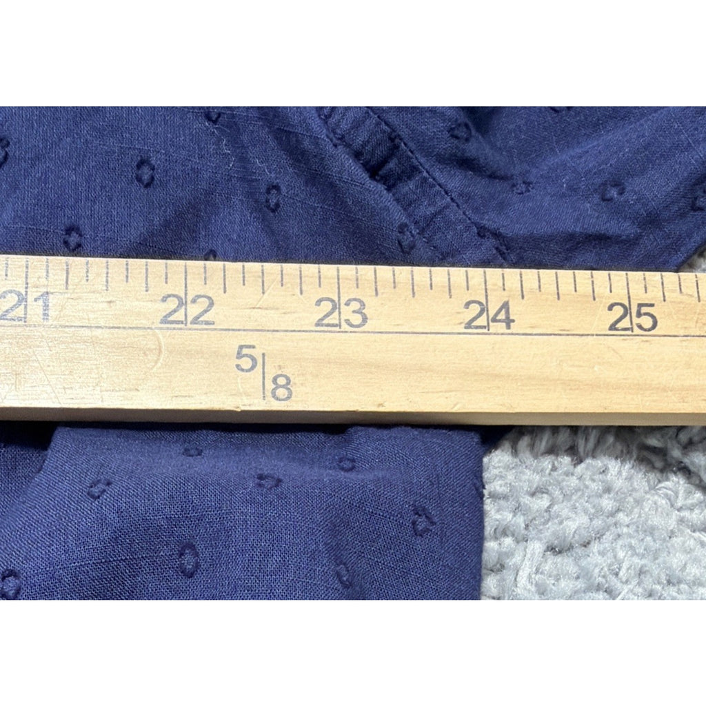 Gap Shirt Womens XXL Blue Button Up Embroidered Swiss Dots Top Casual Boho New