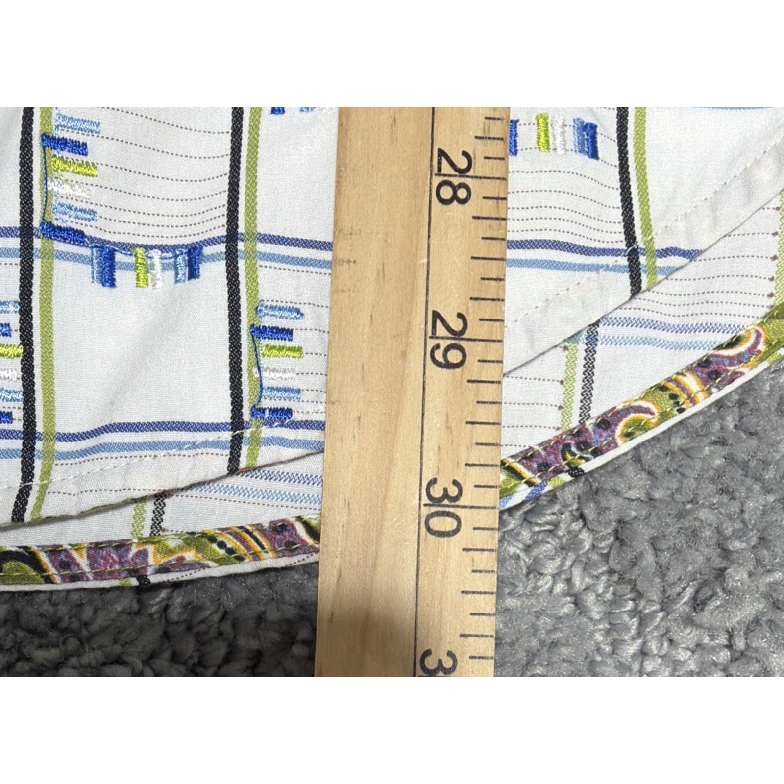 Robert Graham Shirt M White Windowpane Flip Cuff Embroidered Button Up Mens