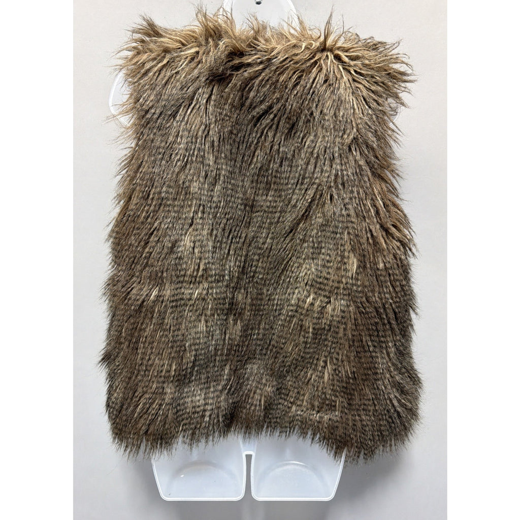 Urban Behavior Peace & Love Size L Brown Lined Faux Fur Vest Pockets