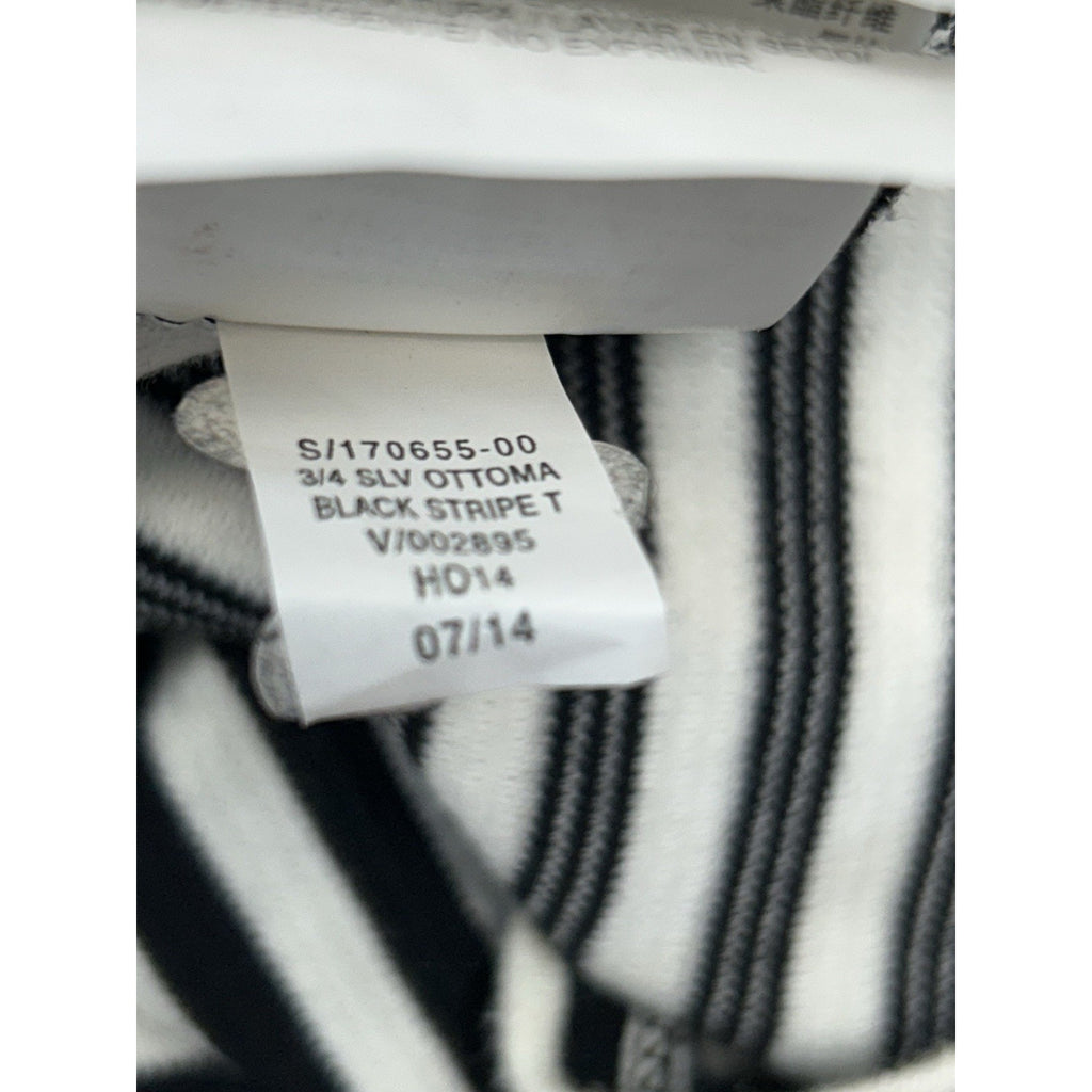 Old Navy Womens Knit Dress Medium Black/White Striped Long Sleeve Zip In Back.