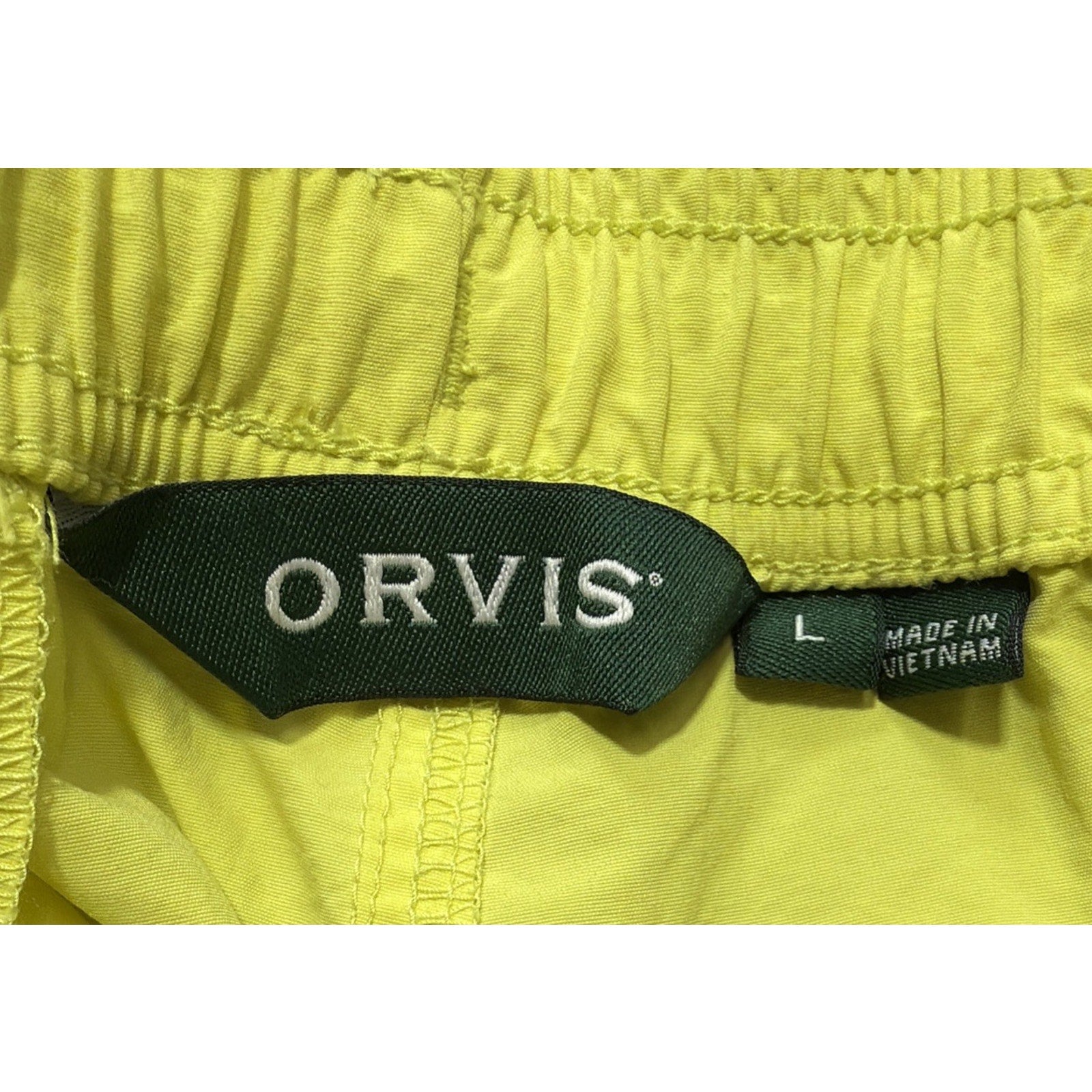 Orvis Swim Trunks Men L Yellow Fishing Shorts