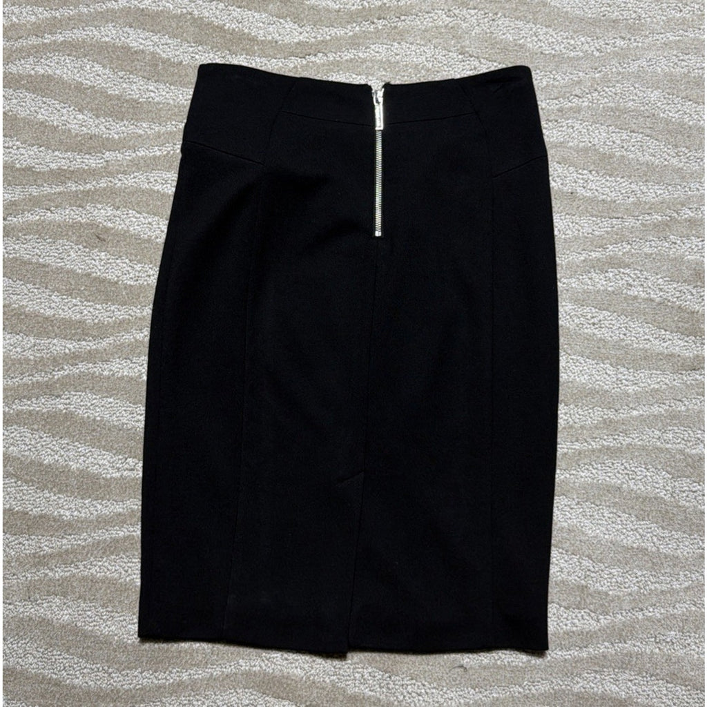Michael Michael Kors Skirt Ponte Knit Zip Pockets Pencil Career Black Size 8