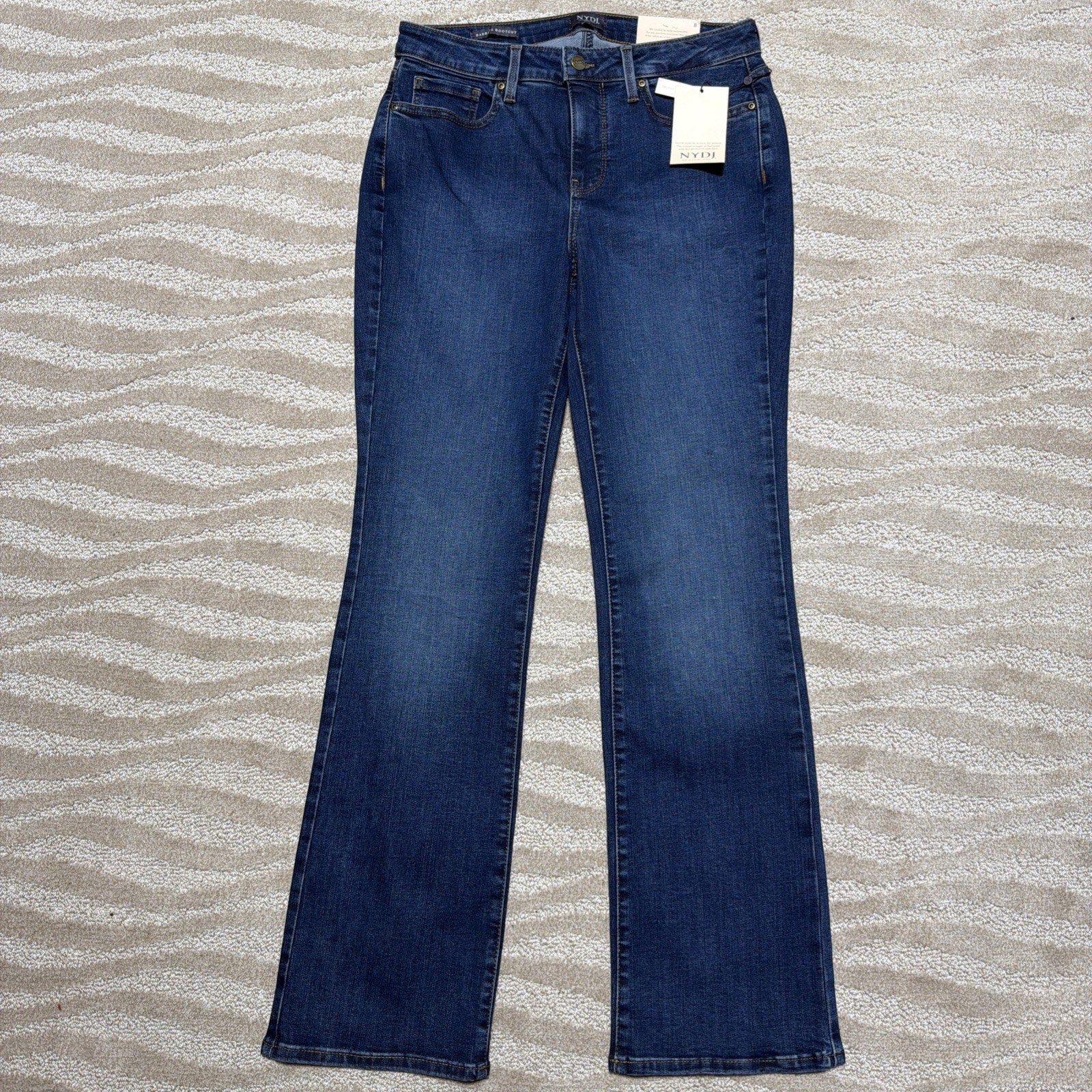 NYDJ Barbara Bootcut Womens Jeans Womens Sz 8 Mid Rise Lift Tuck Blue NWT 30x32