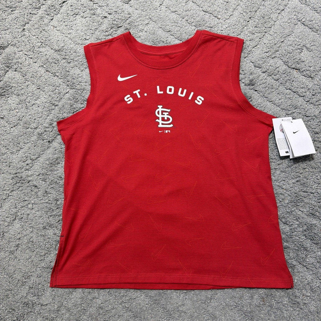 Nike St. Louis Cardinals Tank Top Women's M Red All Over Print NWT MLB NKMX-036N