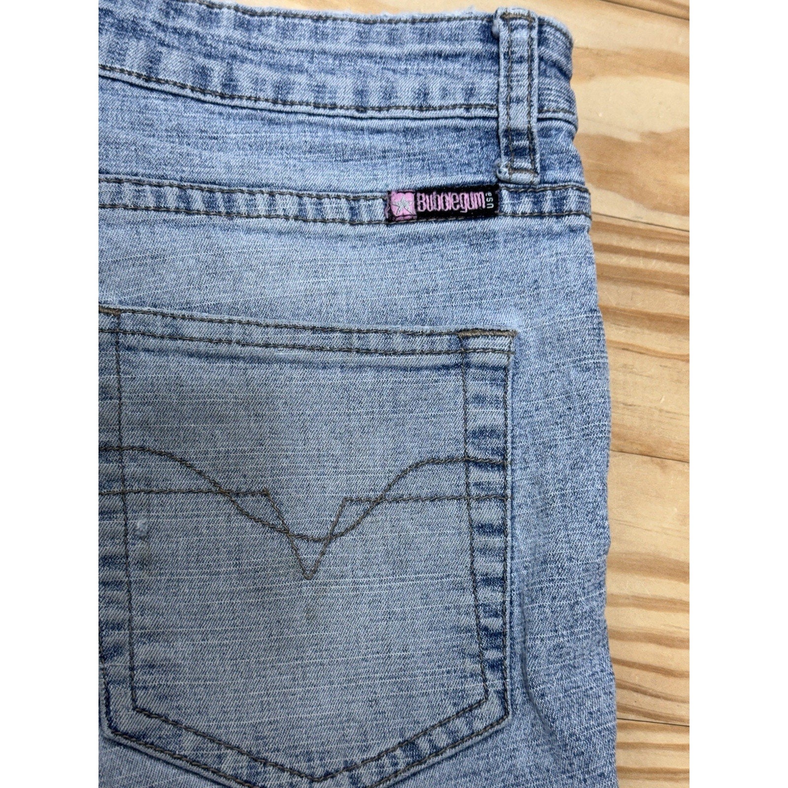 Bubble Gum USA Short Shorts Denim Blue Jean Shorts Juniors Size 7/8