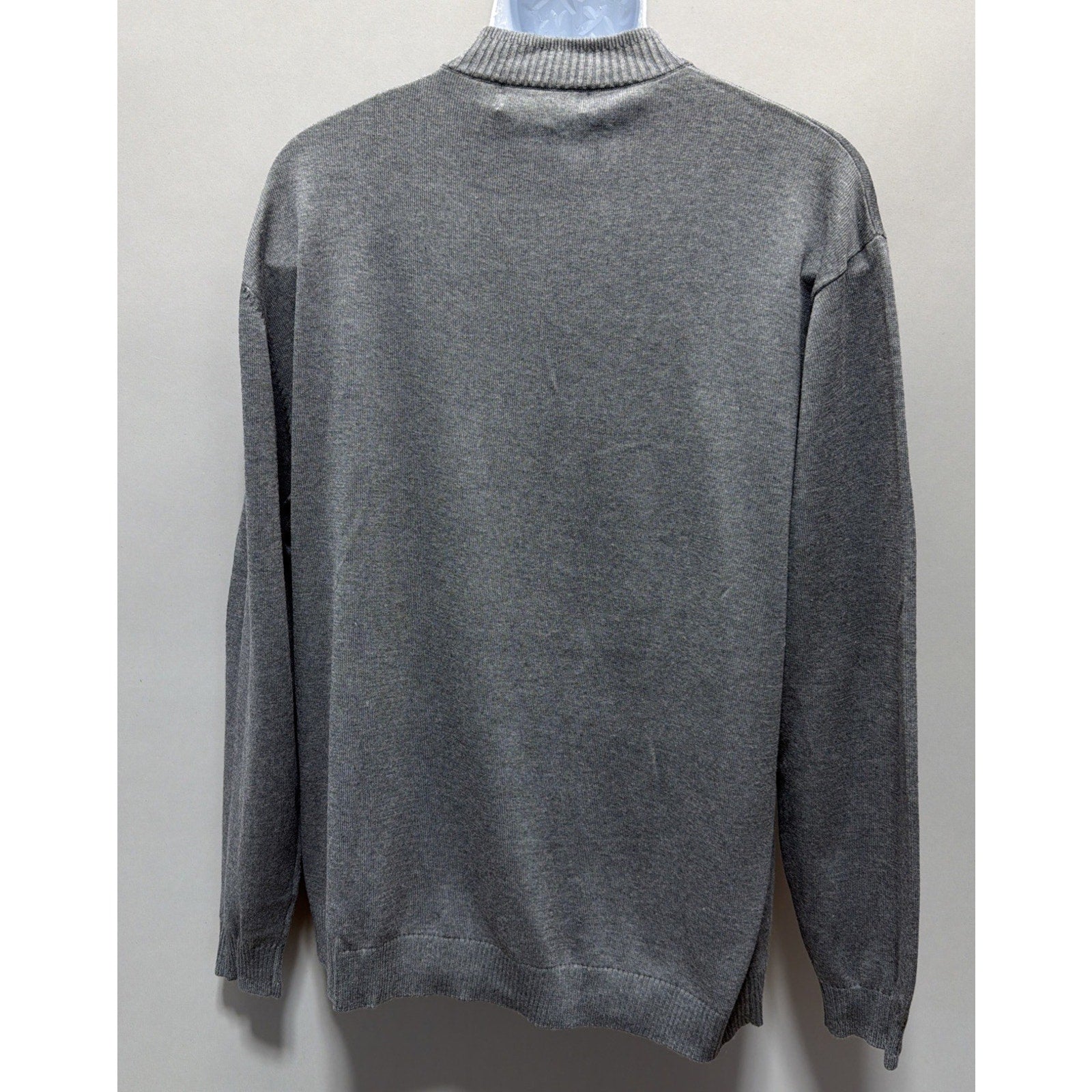 Lavane New York Mens Mock Neck Pullover Sweater XL Gray Classic Designer