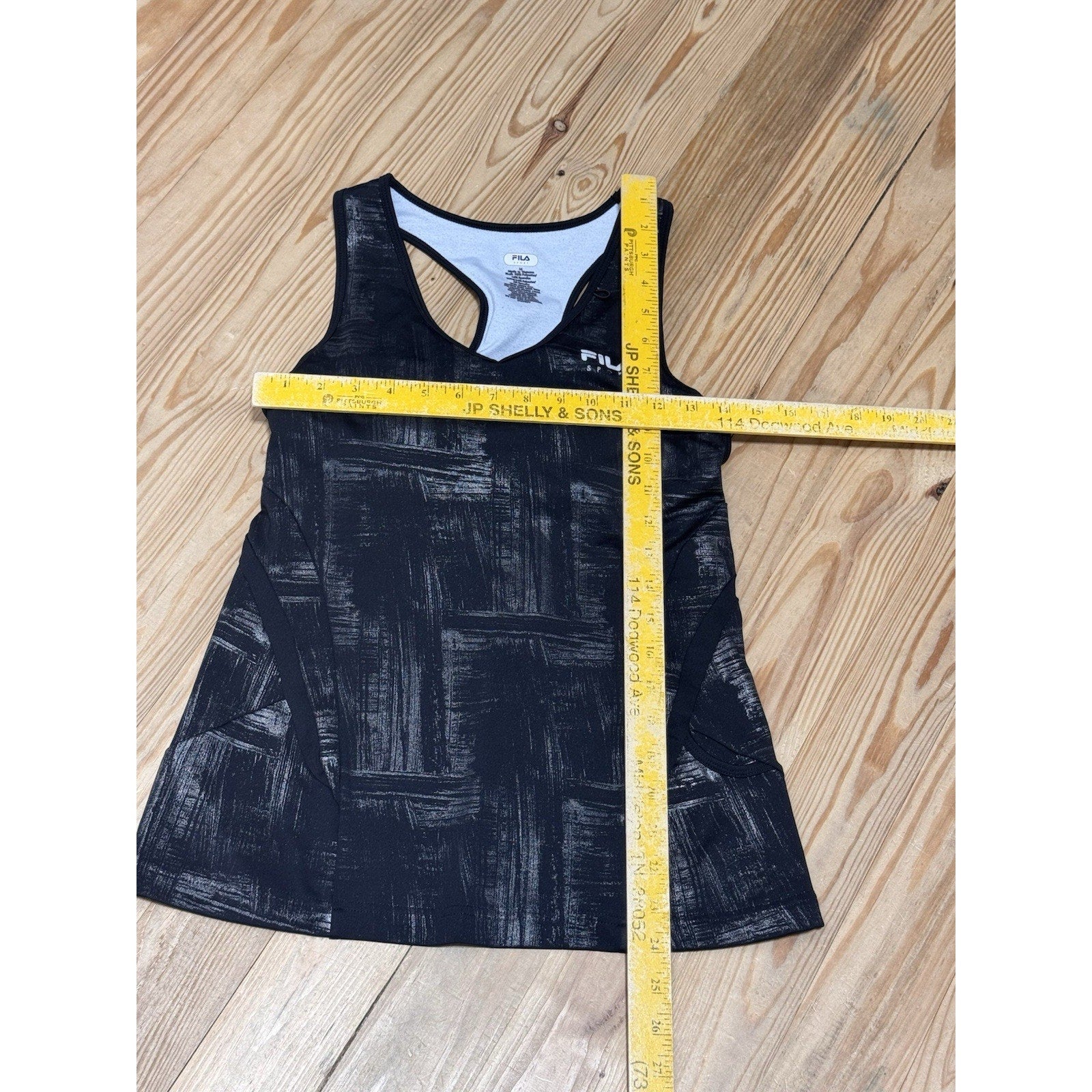 Fila Sport Black Built-In Bra Athletic Tank Top Racer Back Pocket Women’s Size M