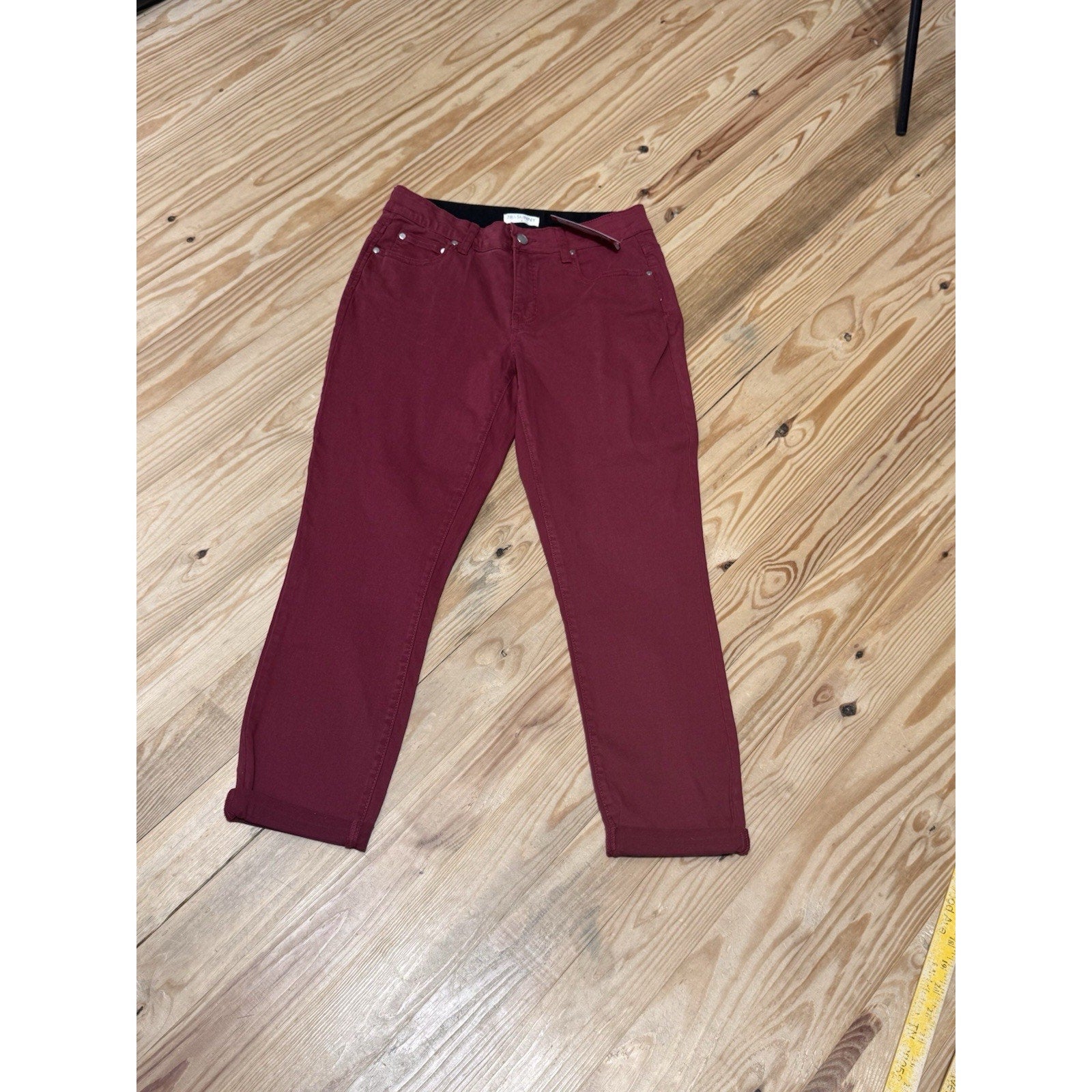 78 & Sunny Cyndi Cuffed Ankle Skinny Jeans Rosewood Women’s Size 6 New With Tags