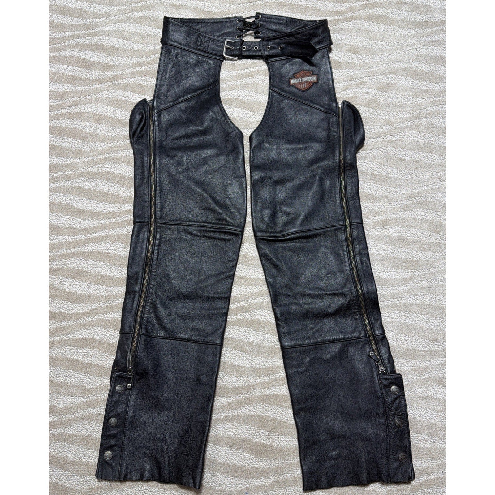 Genuine Leather Harley Davidson Chaps - Mens Large