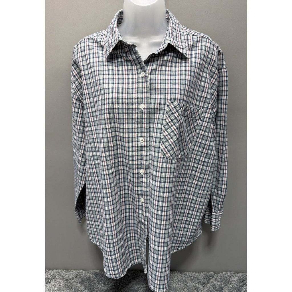 Vintage Kikomo Womens Button Down Shirt size 18W Striped Western Boho Country