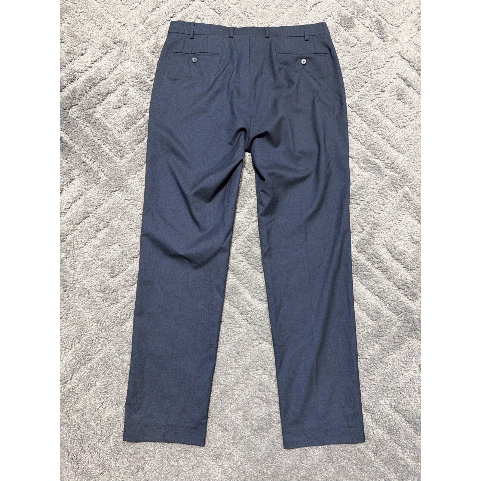 Calvin Klein Mens Slim Fit Tech Performance Solid Pants Navy Blue 36x32 Hem