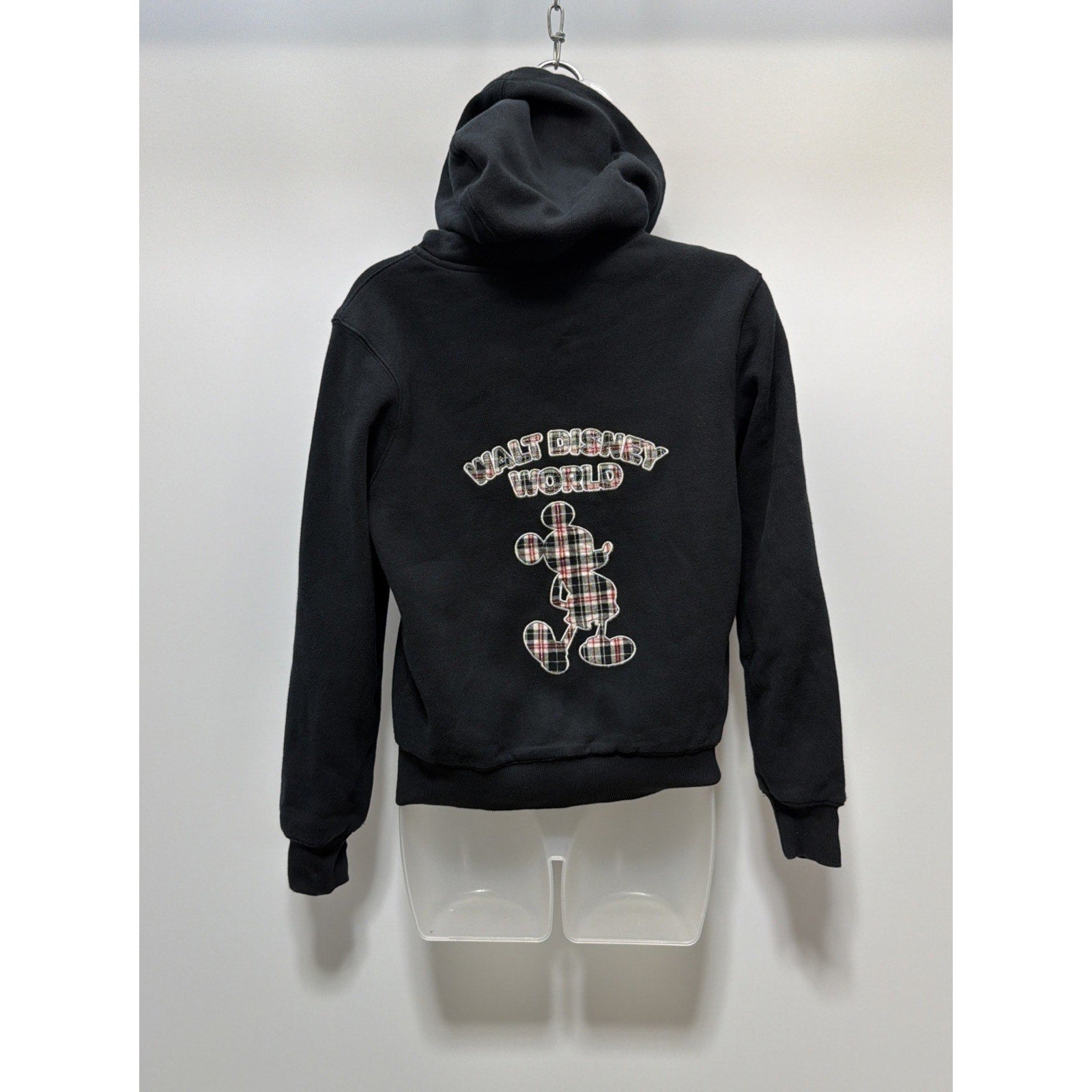 Disneyland Resort hoodie zip Mickey Black Mickey reversible plaid Women’s Small