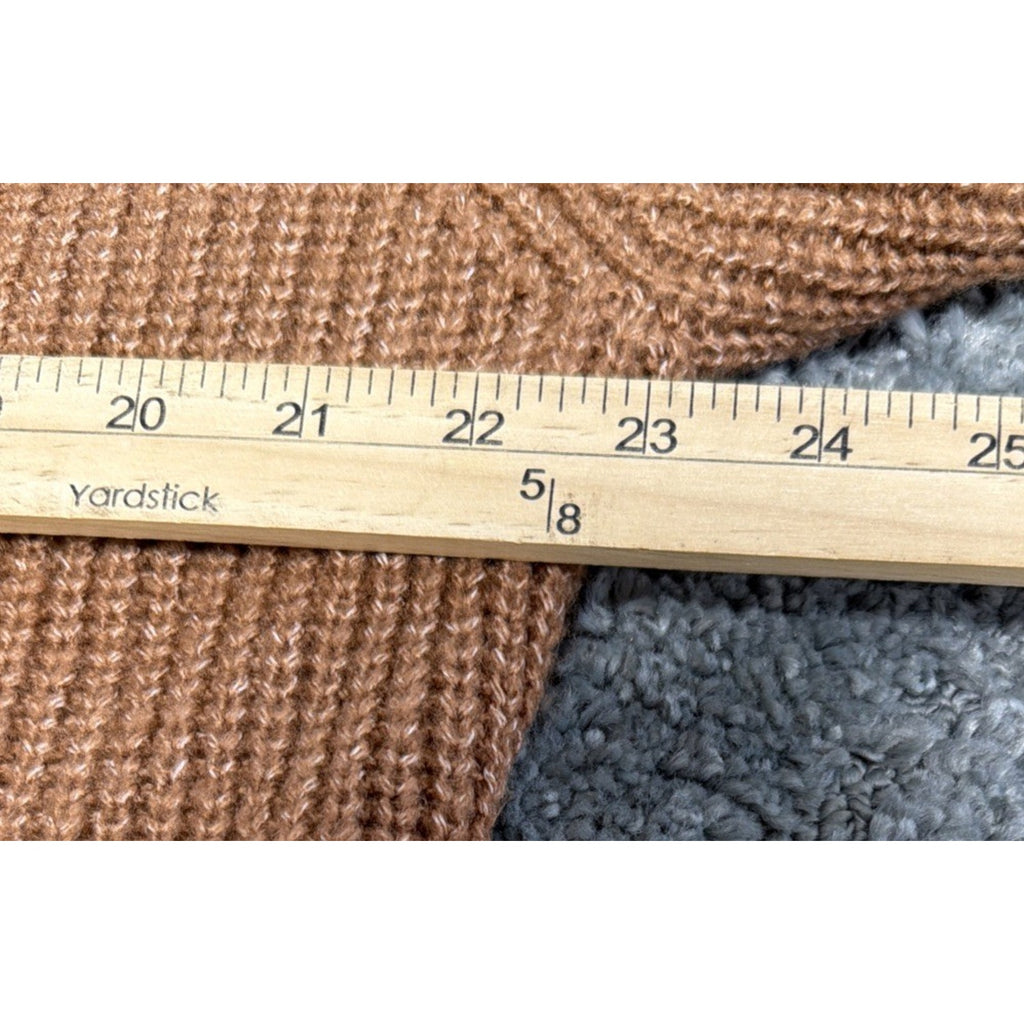 Nine West Twist Front Cutout Sweater L Brown V-Neck Cropped Pullover Women's