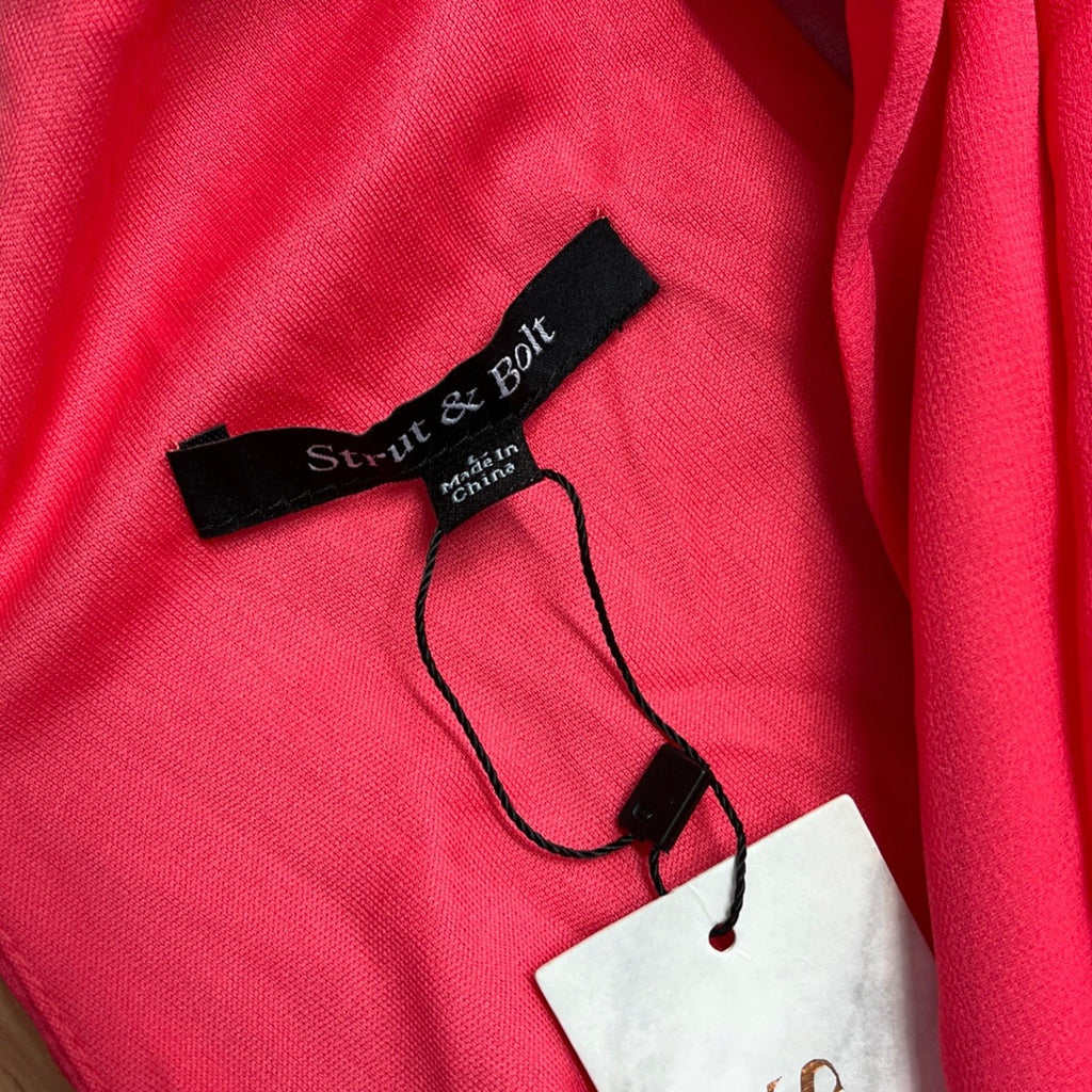 NWT Strut And Bolt Los Angeles Color Block Chiffon Lined Body Suit Size Large