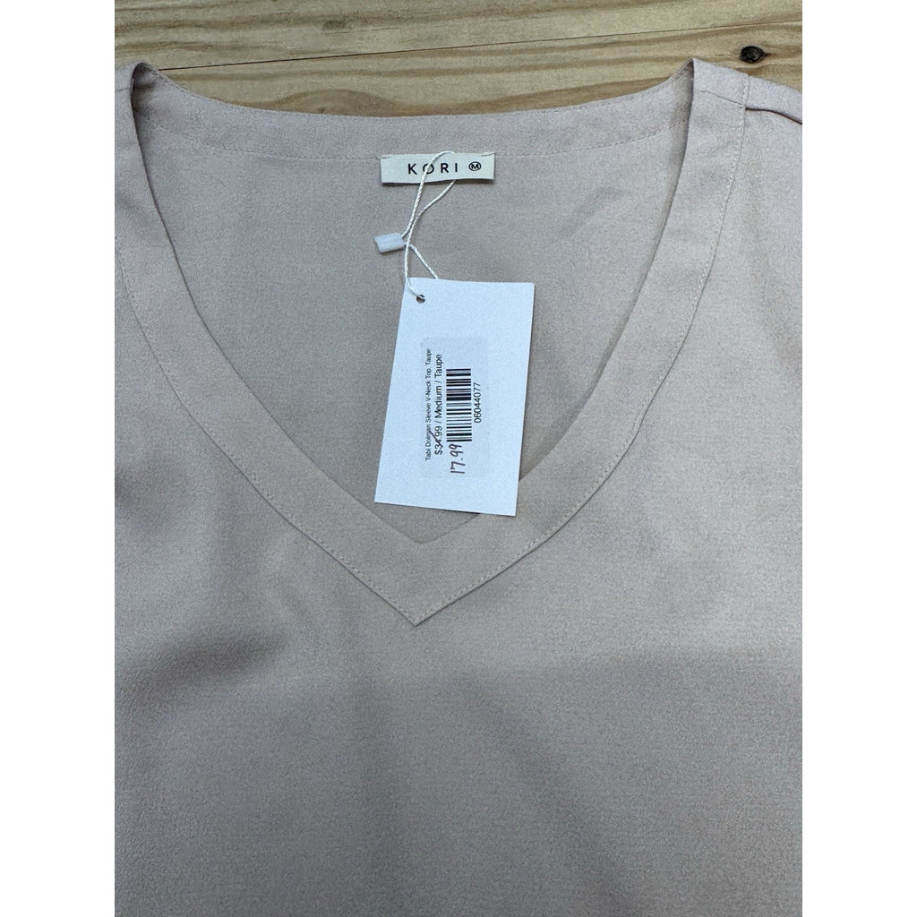 KORI Satin Polyester Blouse Rose Pink Dolman Sleeve Women’s Size Medium NWT