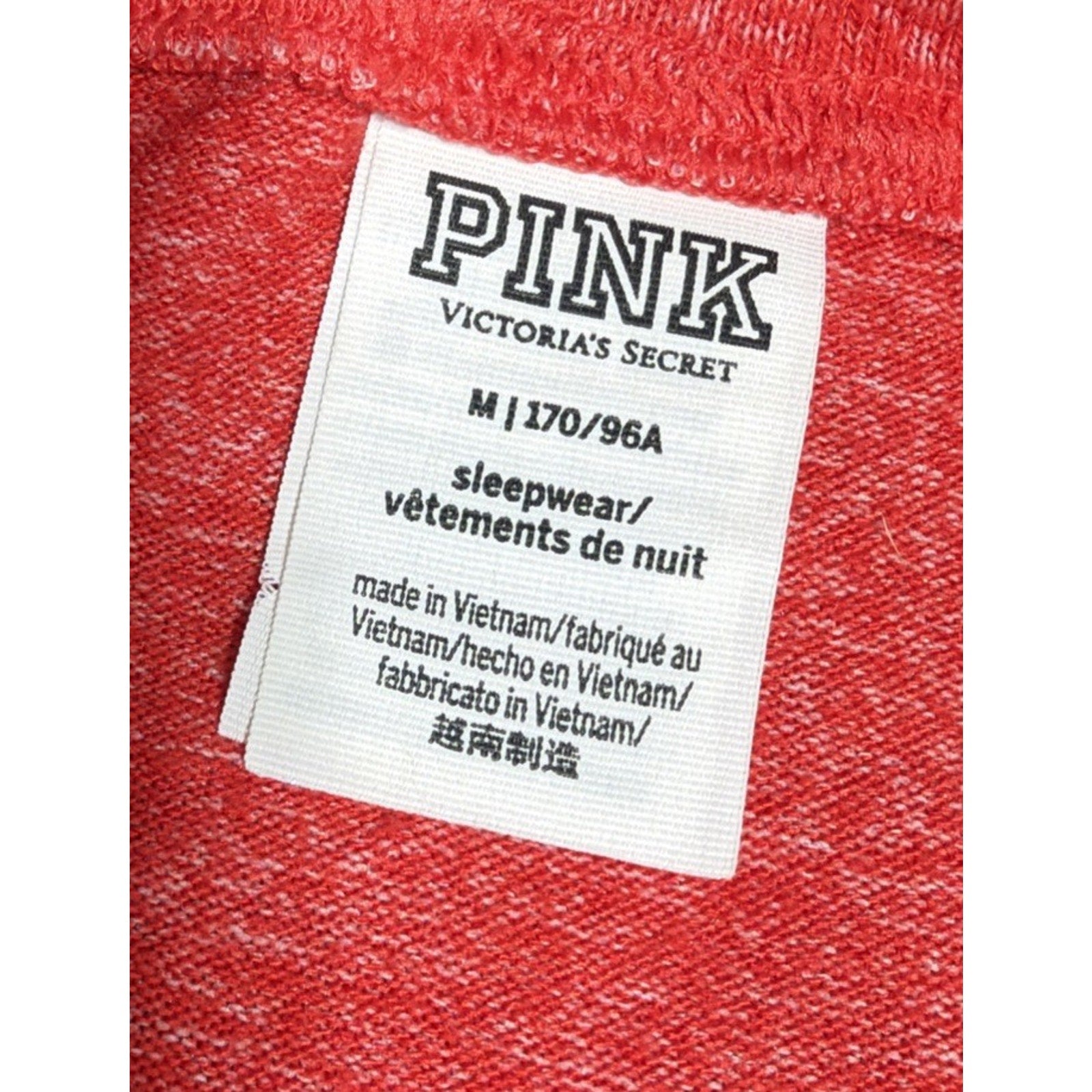 Victoria Secret Pink Cozy Long Sleeve Sleep Shirt Size M Victoria Secret