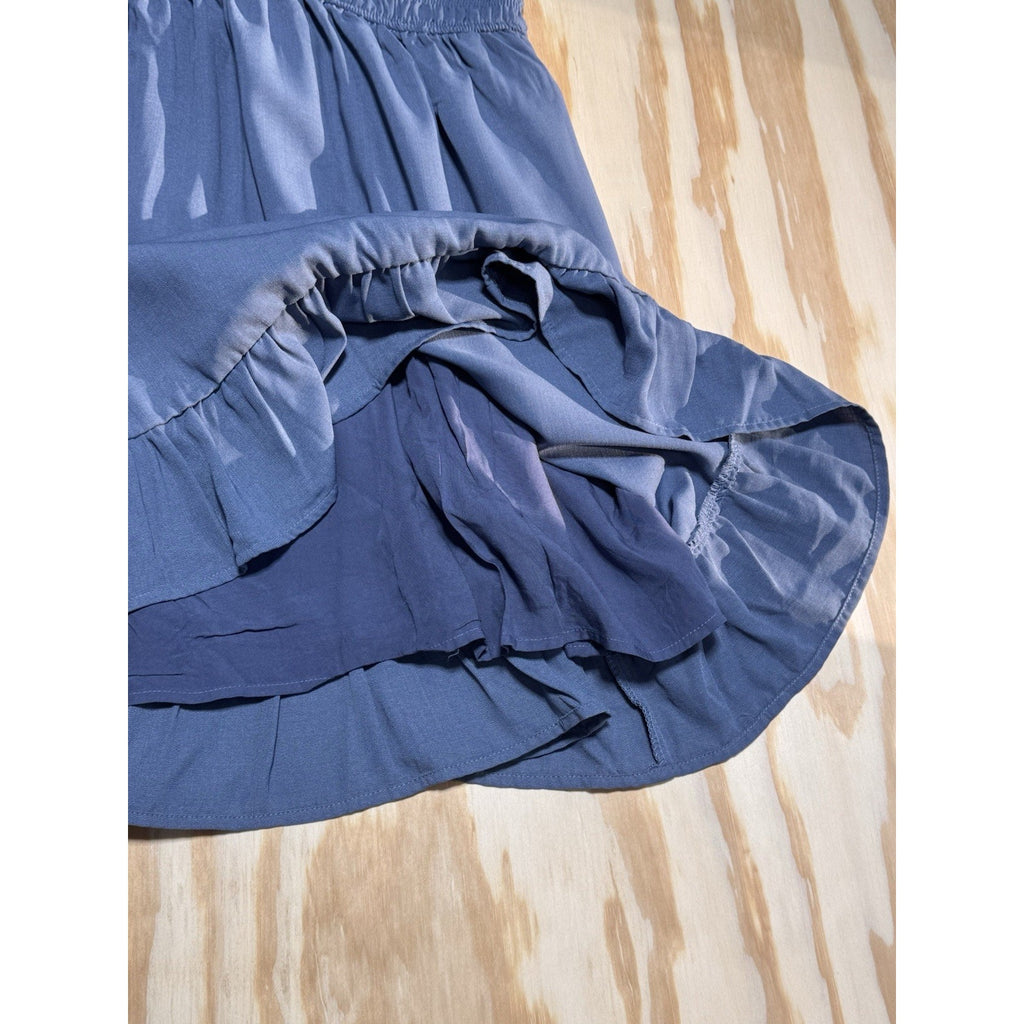 Wishlist BY ANTHROPOLOGIE RUFFLED TIERED Blue Midi Dress New Women’s Size M