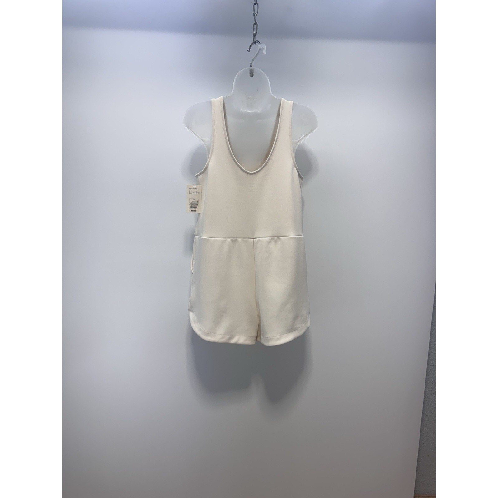 A New Day Satin Feel Sleeveless Jumpsuit Pockets Ivory Women’s Size Small NWT