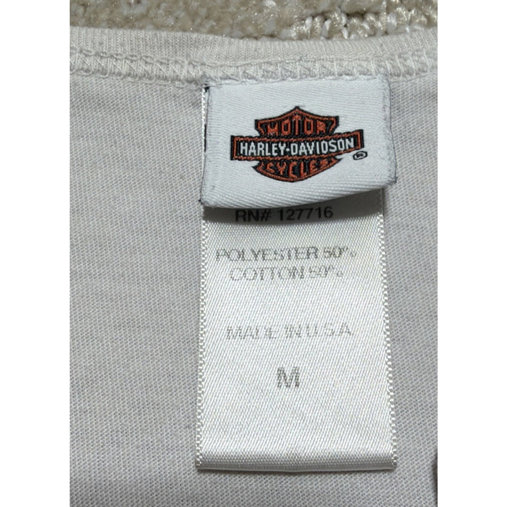 Women’s Harley Davison Made In USA M Ft Myers FL Skull Raglan Shirt 2015