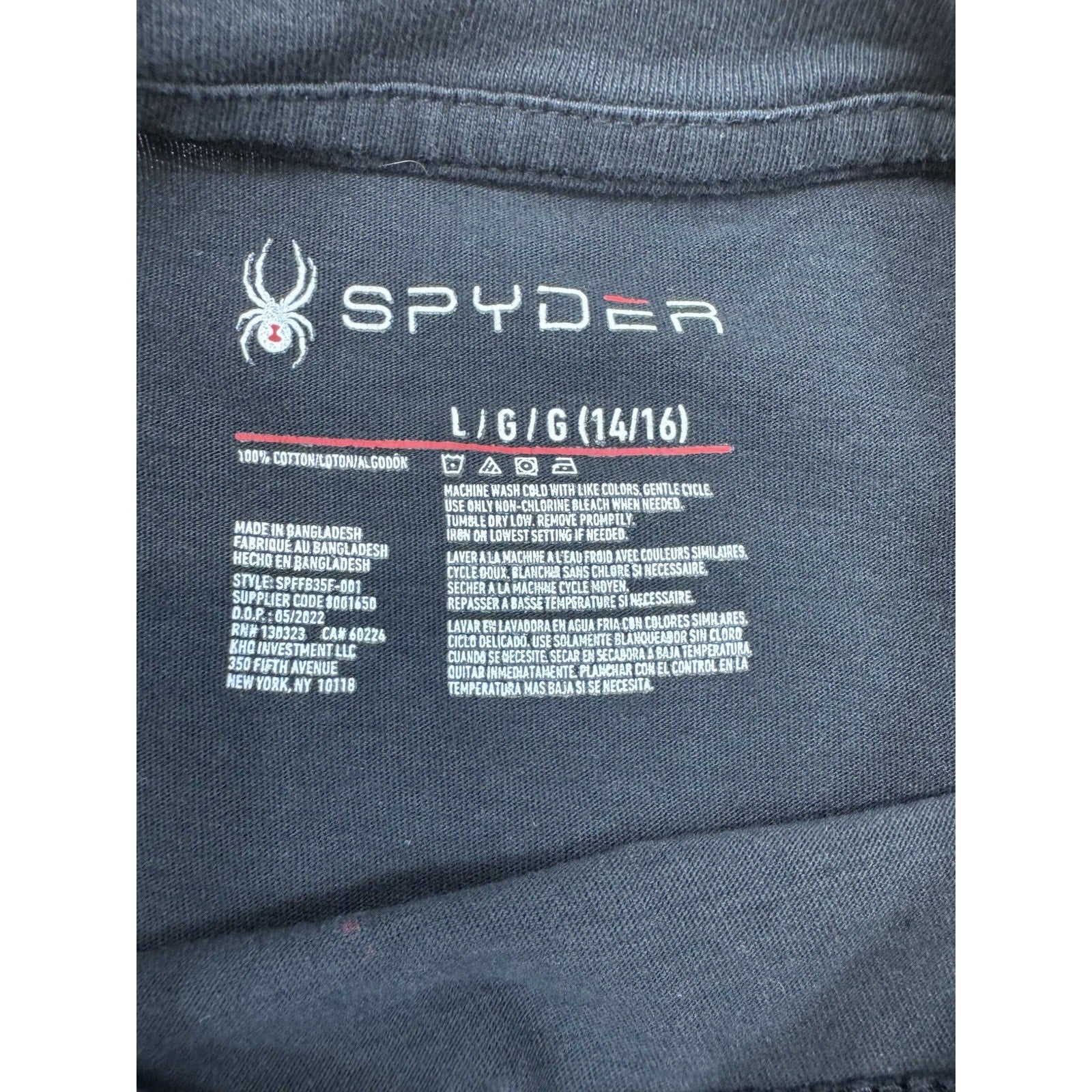 Spyder Crew neck Logo 100% Cotton Long Sleeve Boys XL 14/16