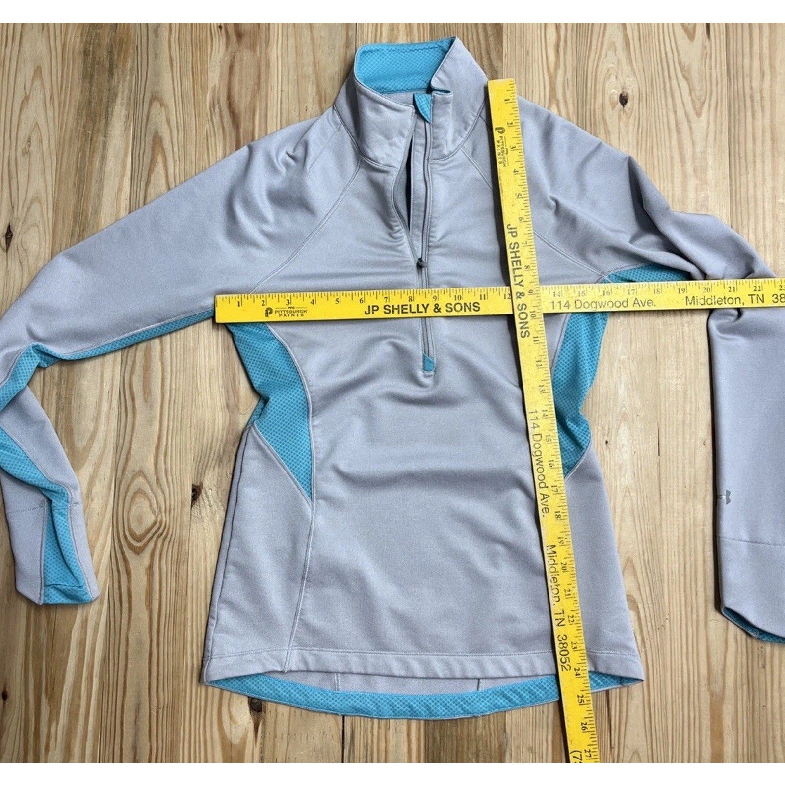 Under Armour Coldgear Shirt Womens Small 1/2 Zip Semi Fitted Minnesota West Gray