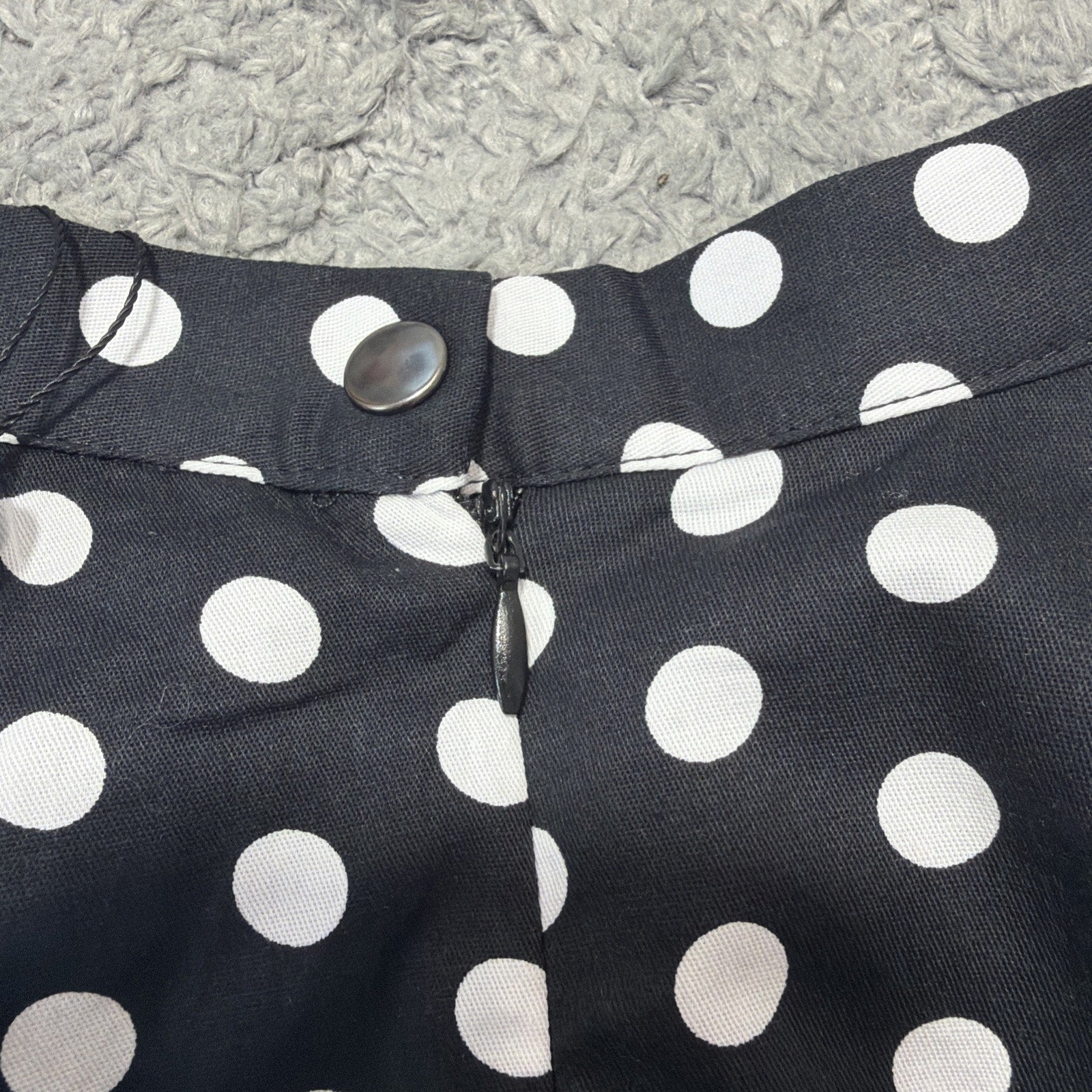 Black Butterfly Retro Black and White Polka Dot Swing Skirt Girls 9-10 NWT