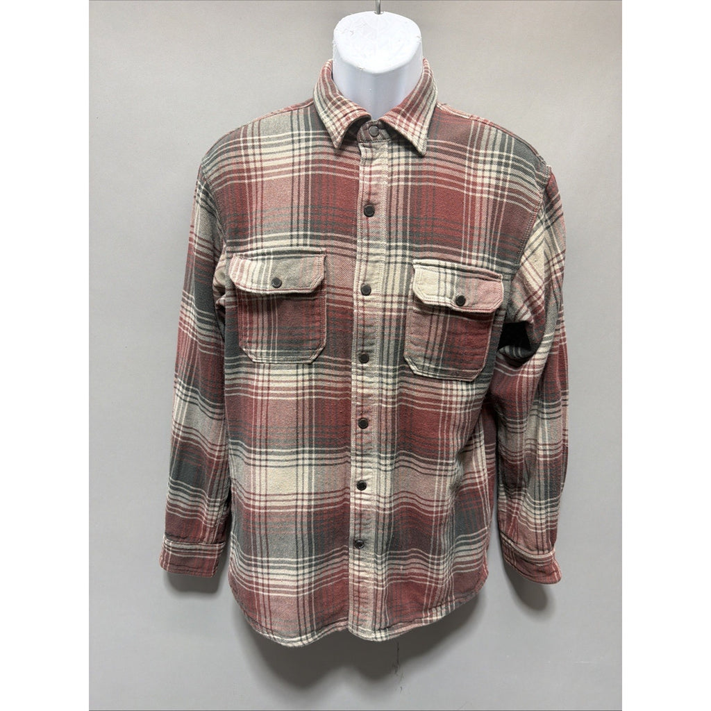 Red Head Ranch Heavyweight Flannel Shirt Mens Size Plaid Farm Workwear Cabin