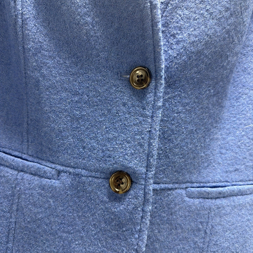 NWOT Talbots Womens Rich BOILED WOOL JACKET Classic Coat Blue Quiet Luxury 8 Pet