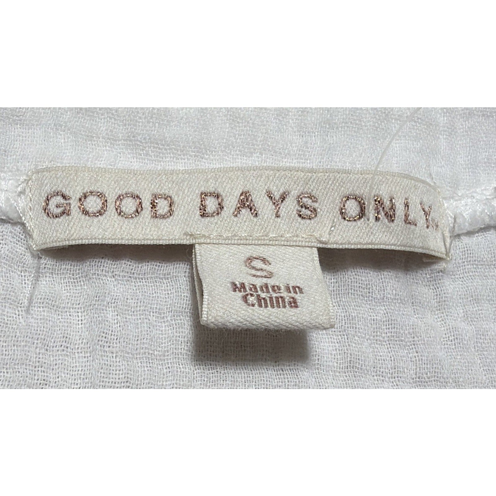 Good Days Only Womens S White Sleeveless Henley Blouse Casual Flowy Top